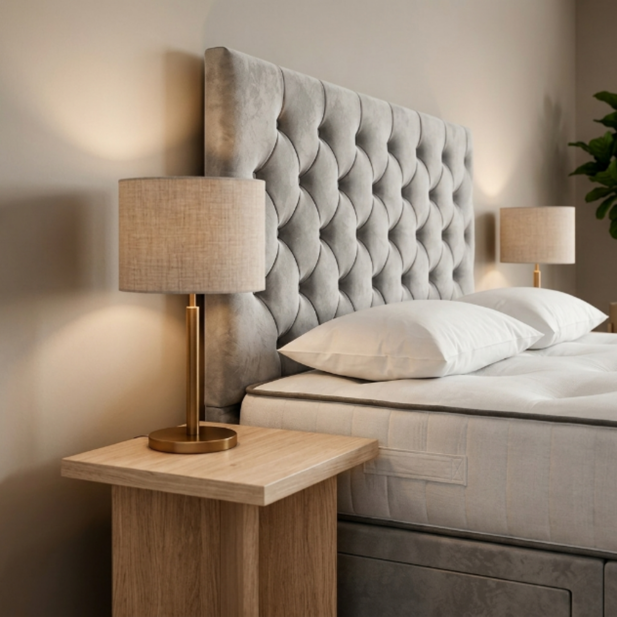 Button-Tufted Divan Bed