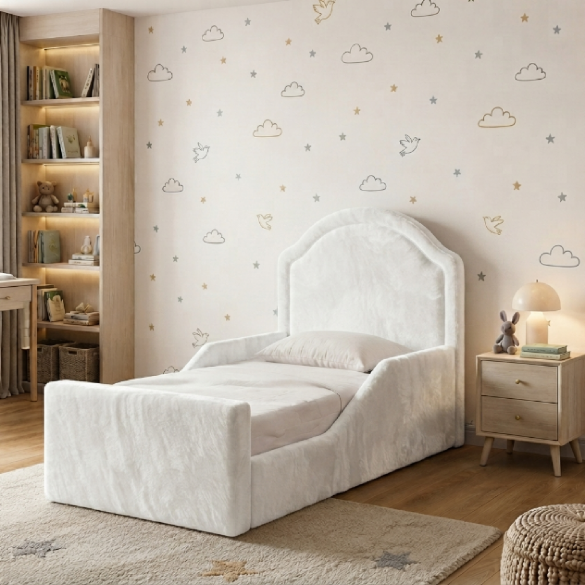 Arched Crown Ottoman Kids Bed