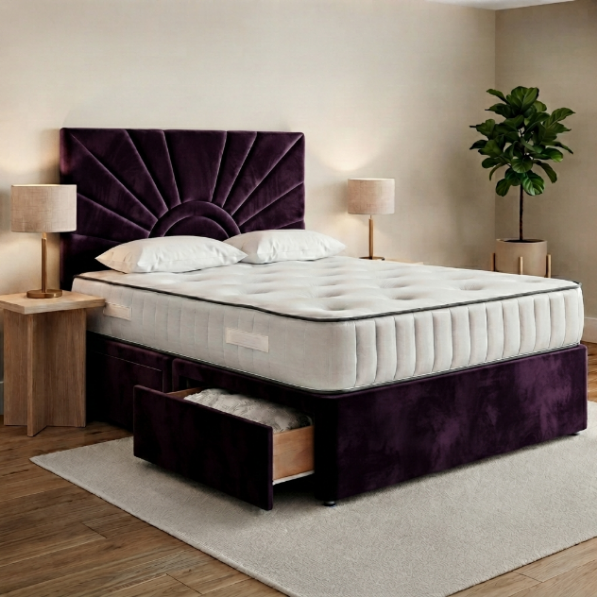 Sunburst Panel Divan Bed