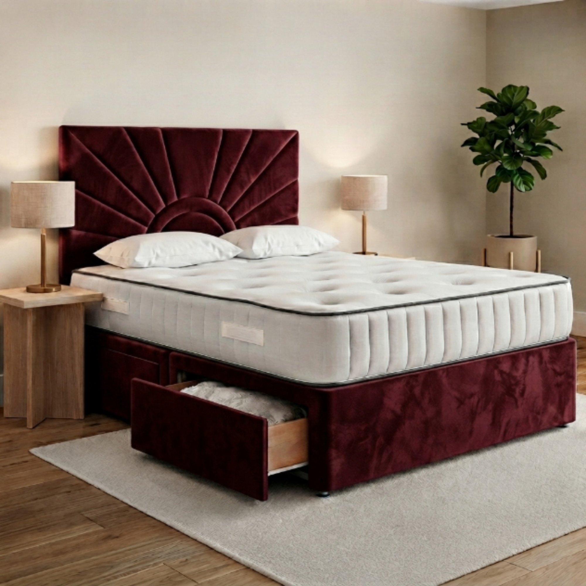 Sunburst Panel Divan Bed