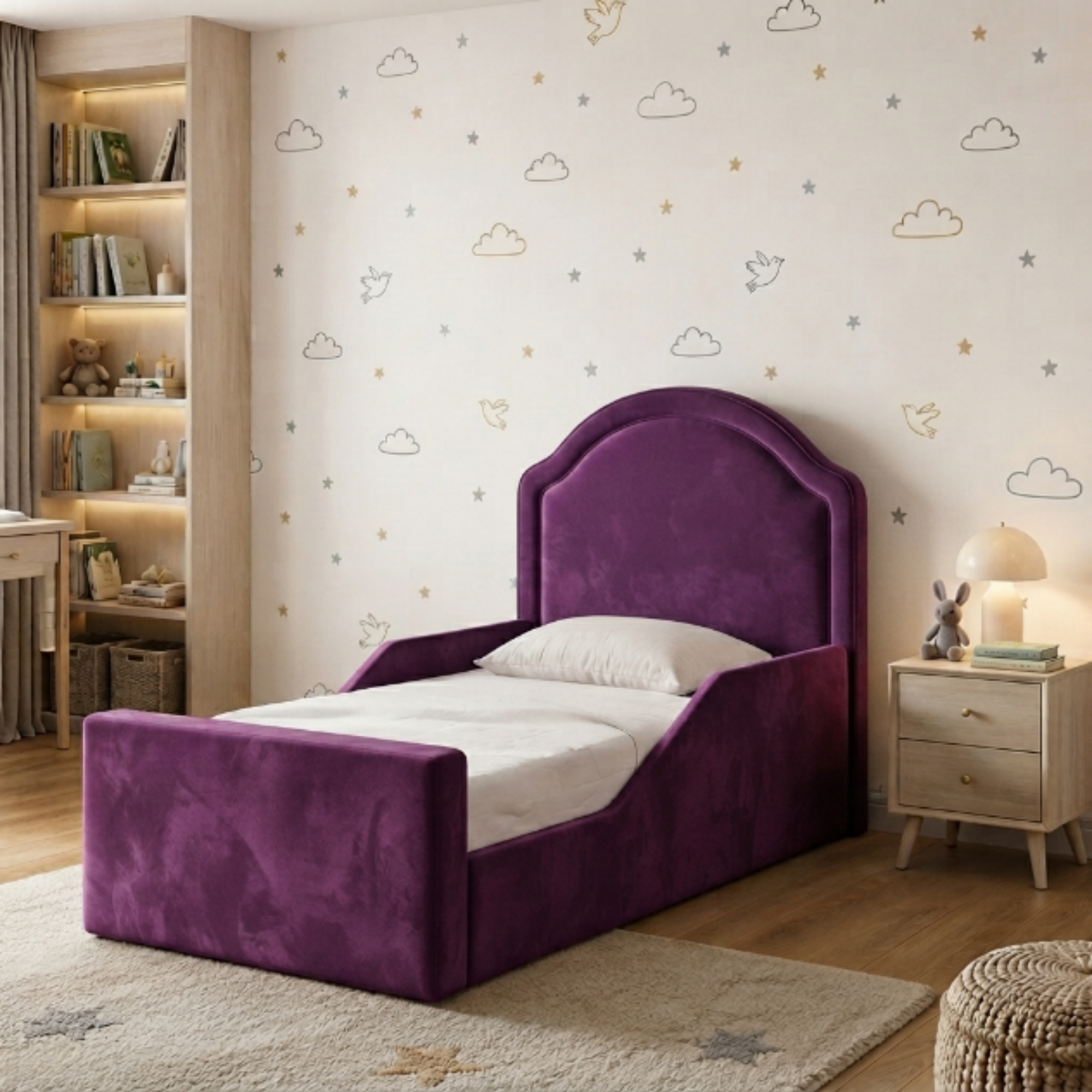 Arched Crown Ottoman Kids Bed