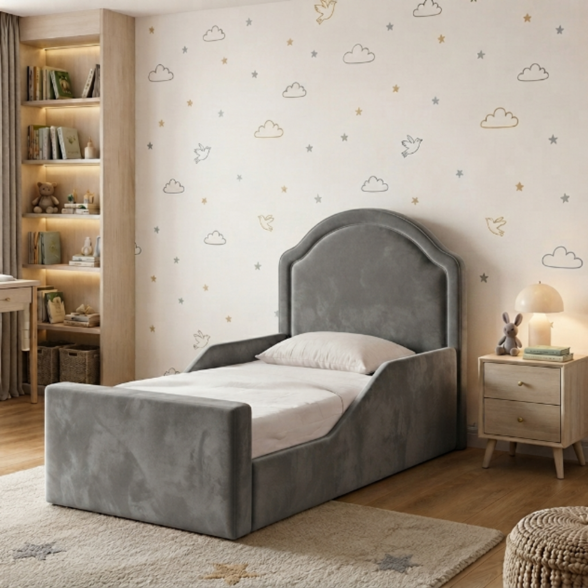 Arched Crown Ottoman Kids Bed
