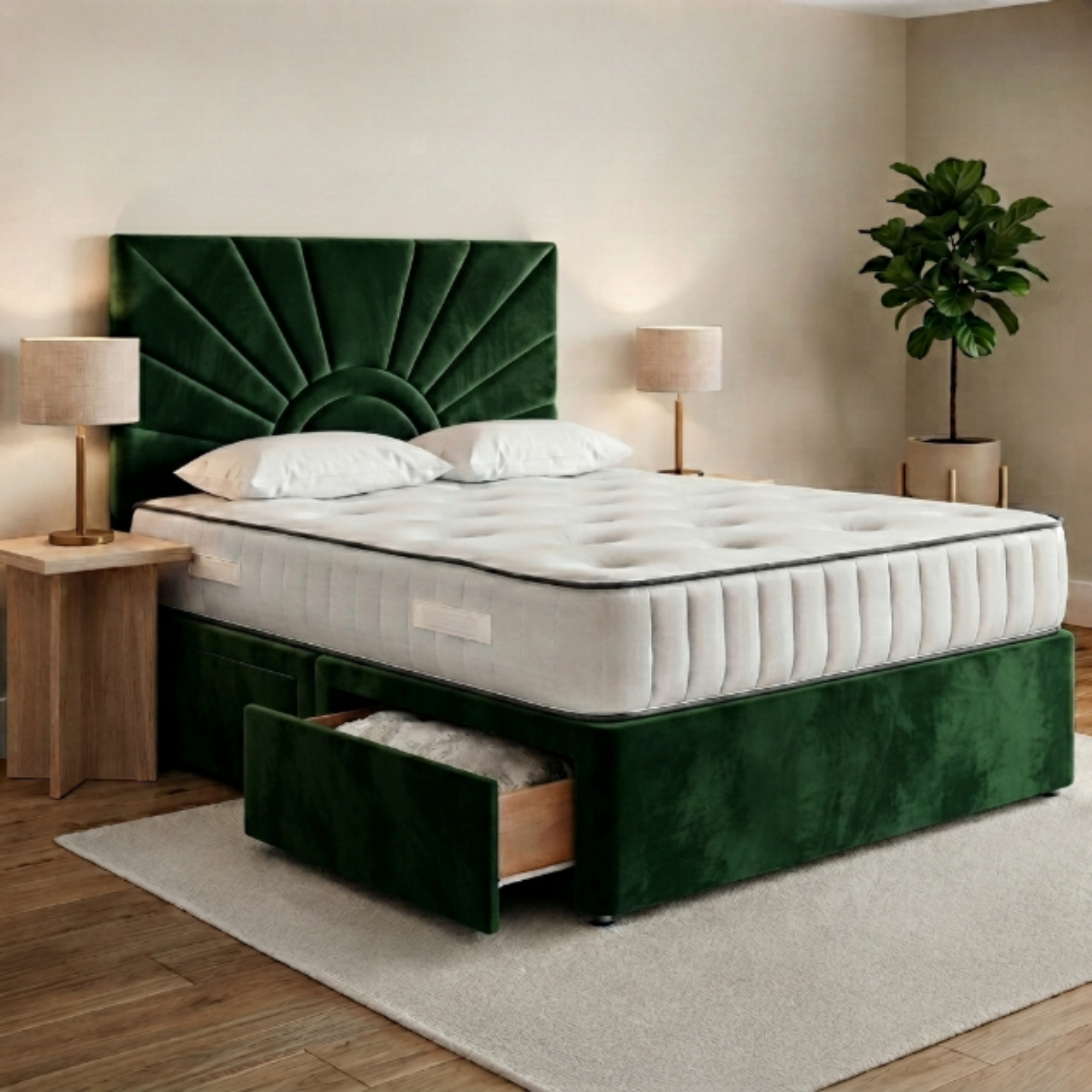 Sunburst Panel Divan Bed