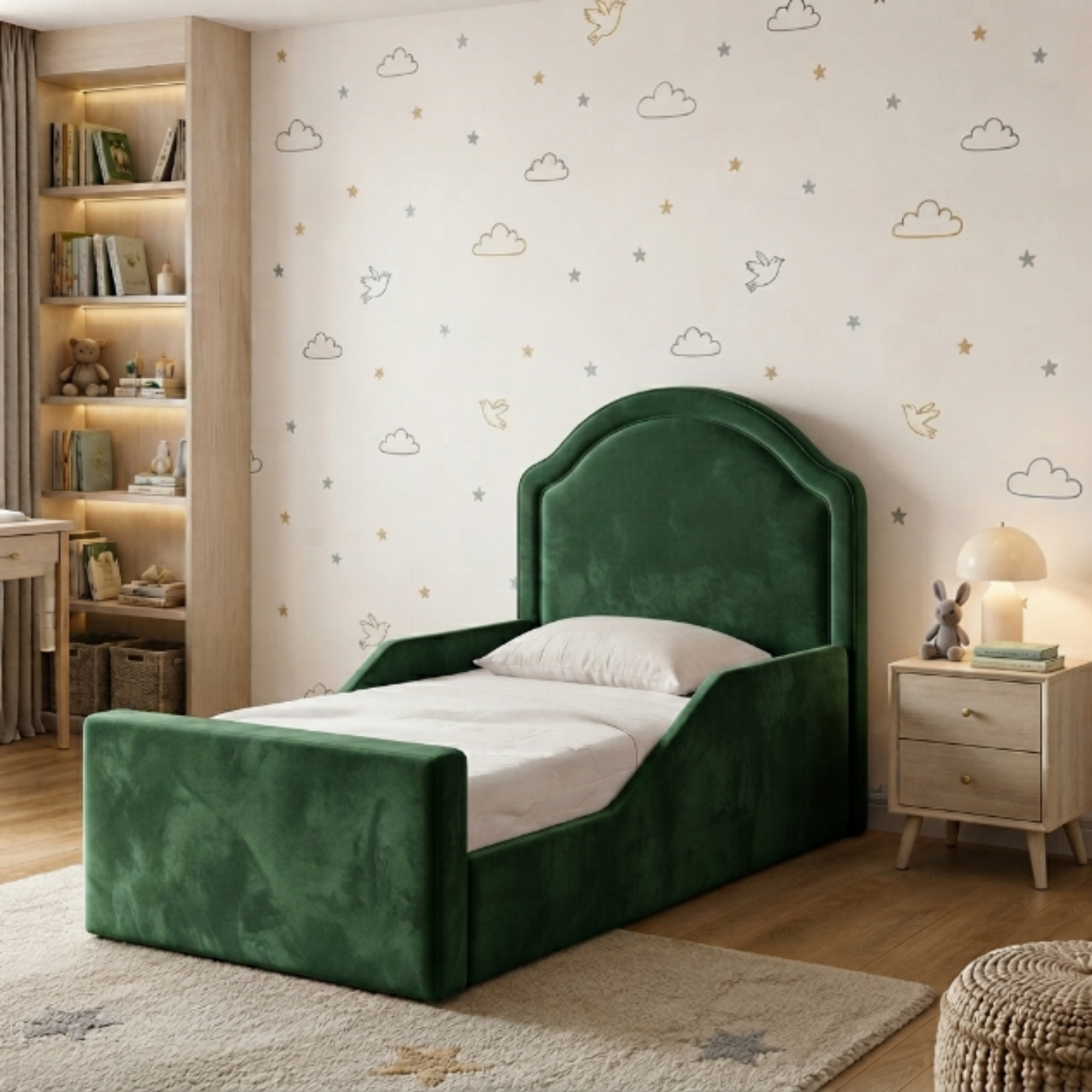 Arched Crown Ottoman Kids Bed