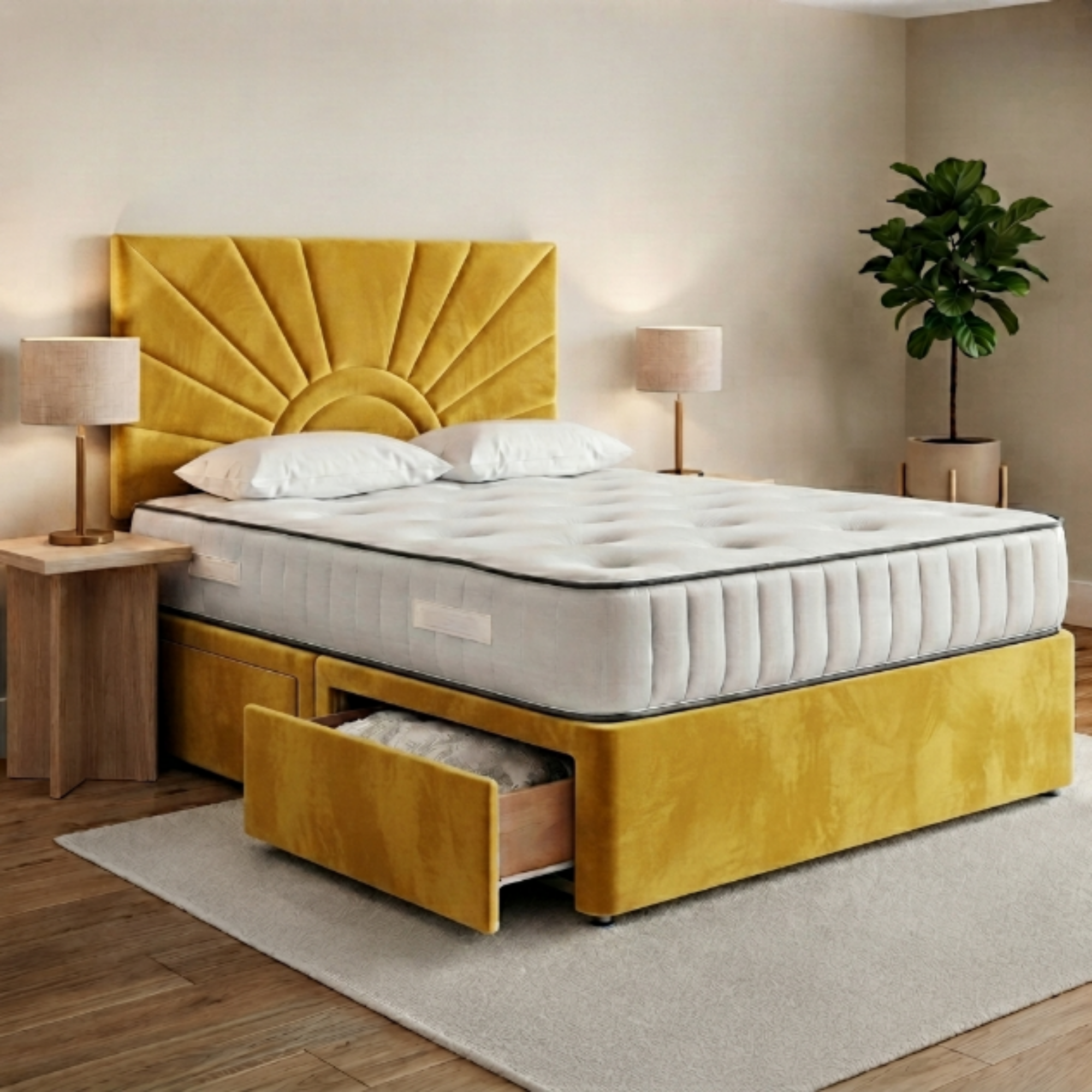 Sunburst Panel Divan Bed