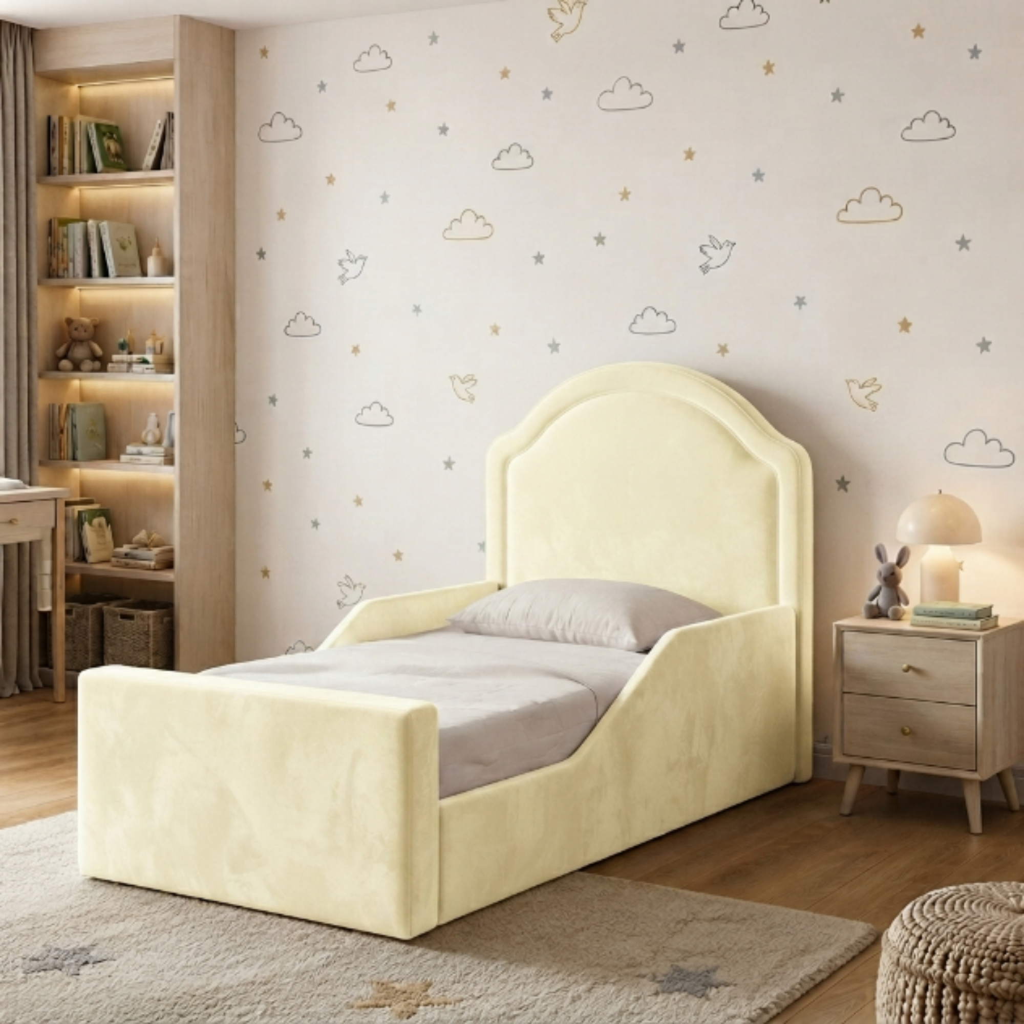 Arched Crown Ottoman Kids Bed