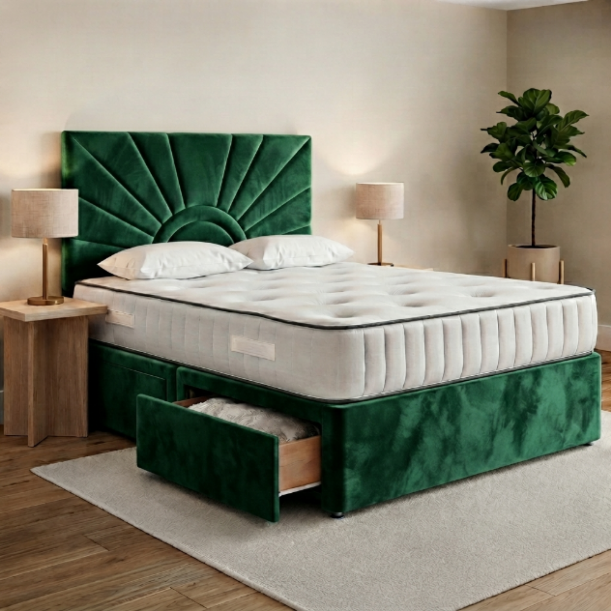 Sunburst Panel Divan Bed