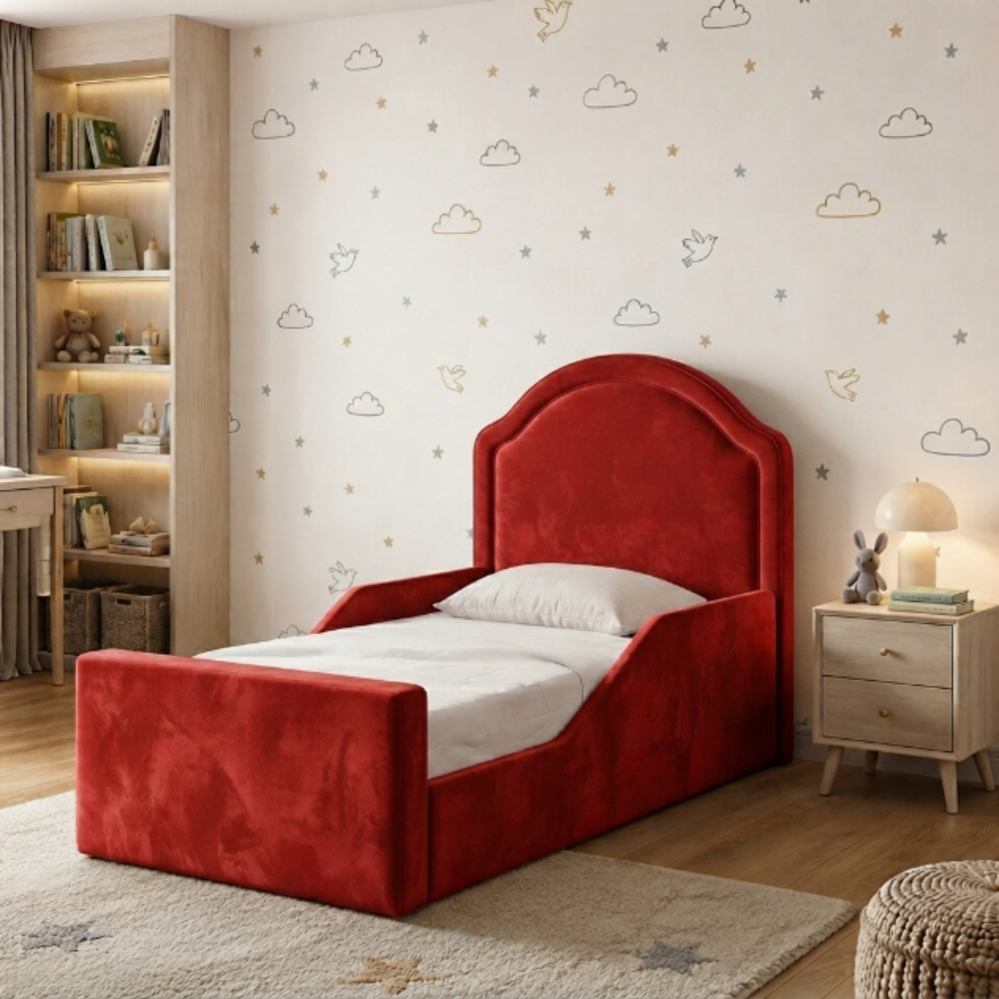 Arched Crown Ottoman Kids Bed