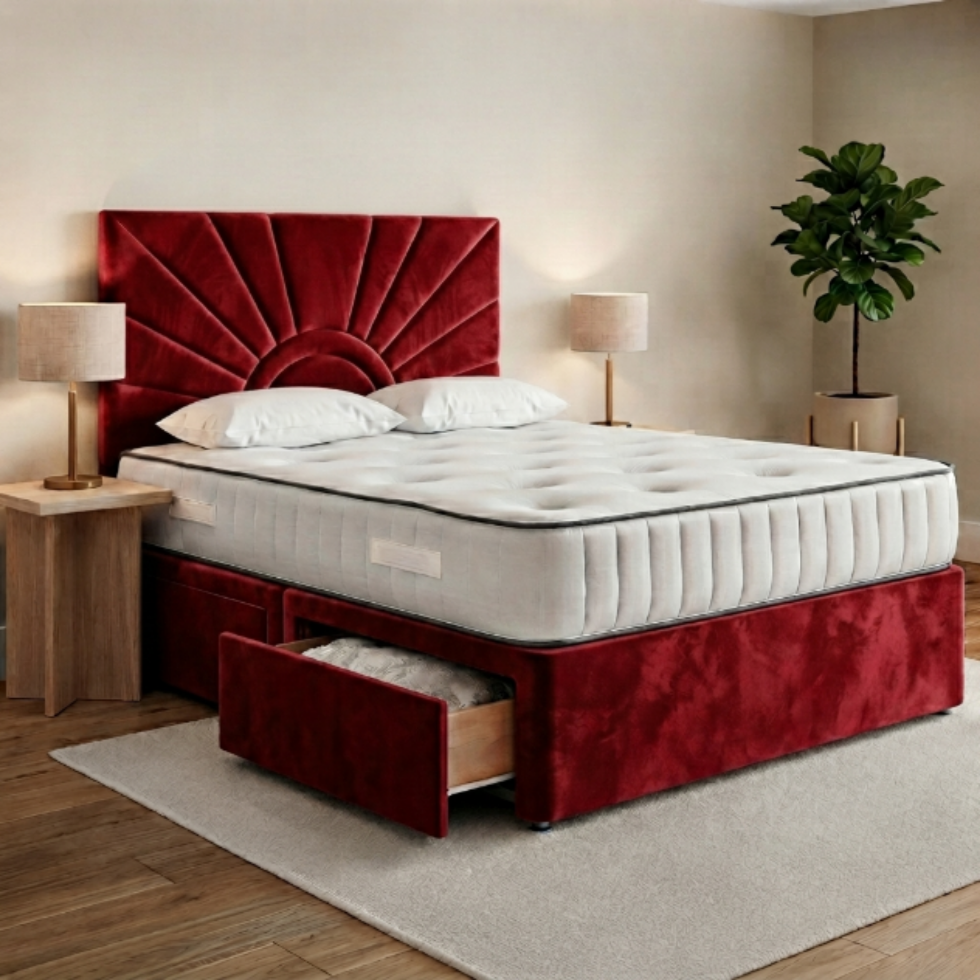 Sunburst Panel Divan Bed