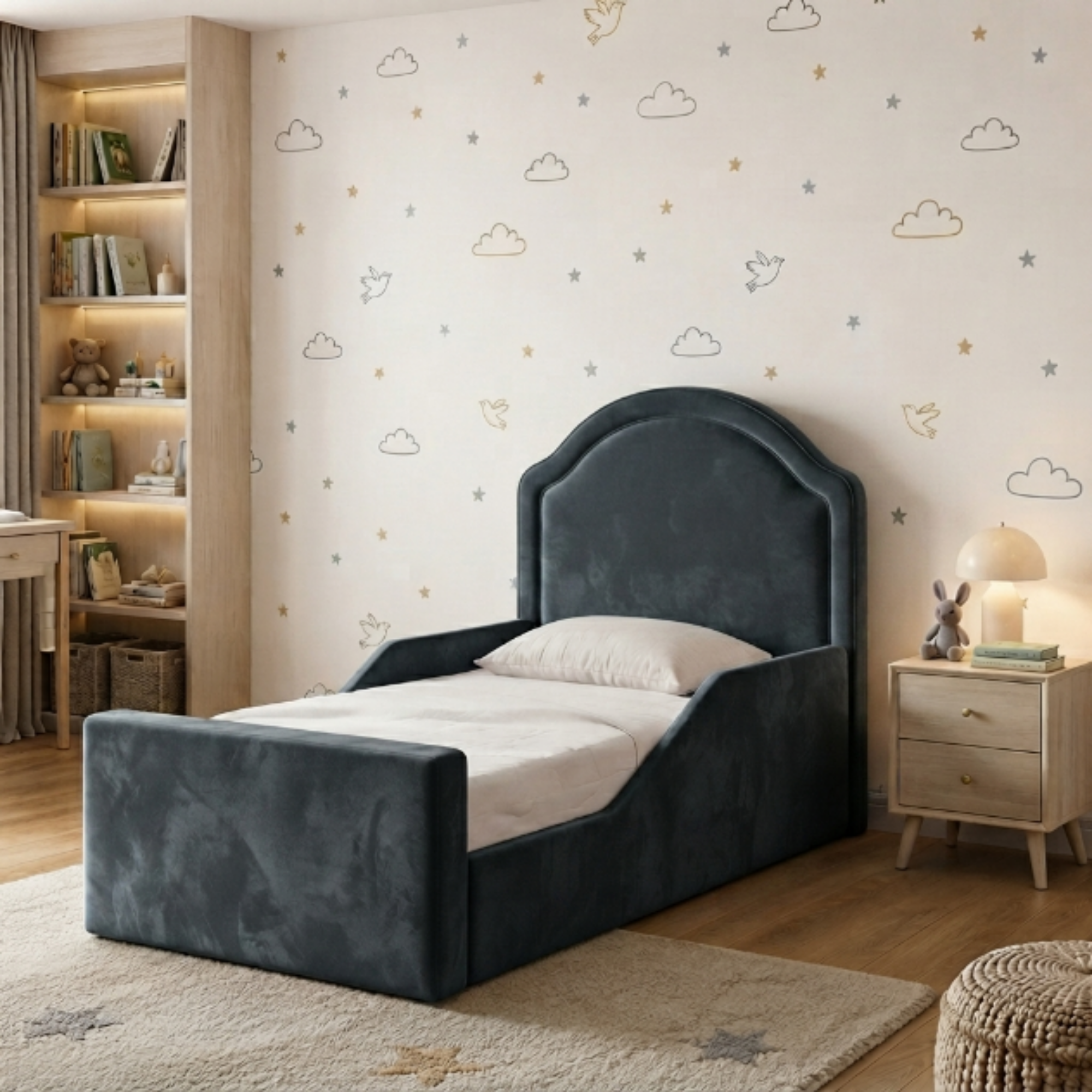 Arched Crown Ottoman Kids Bed