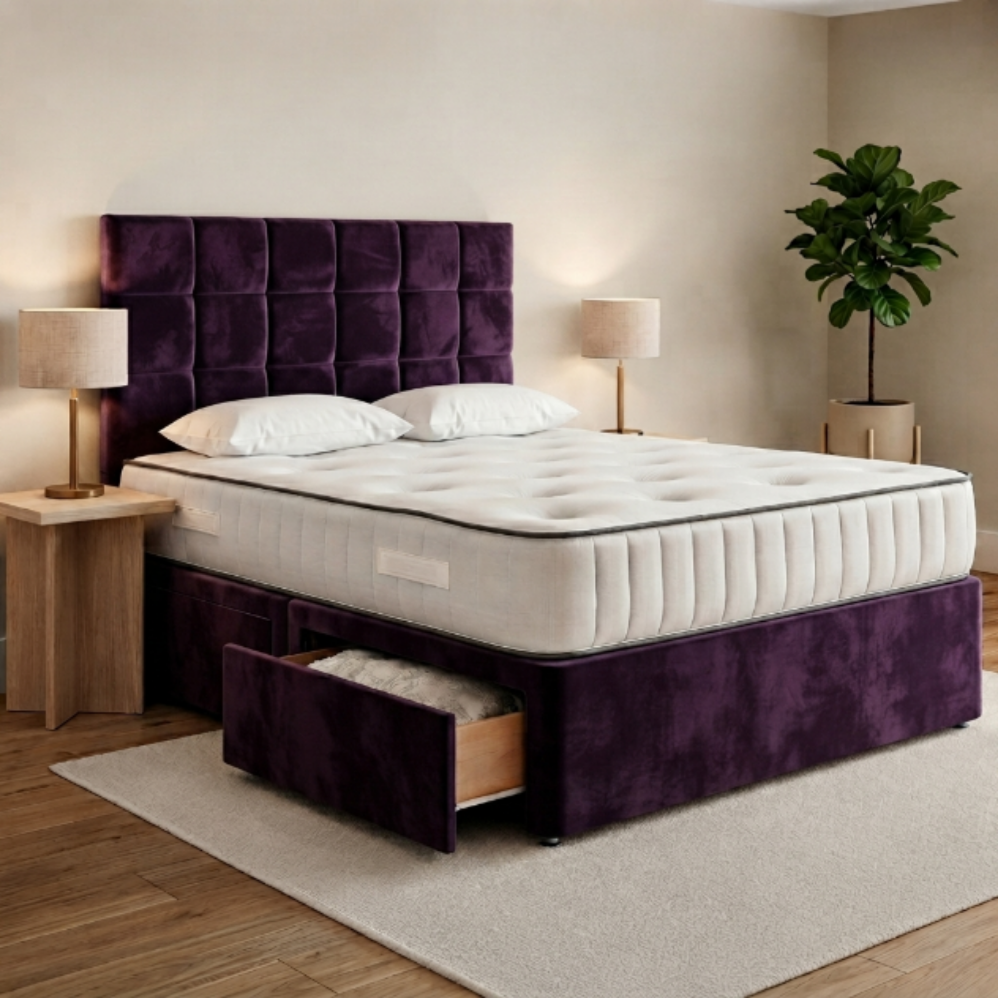 Square Panel Divan Bed