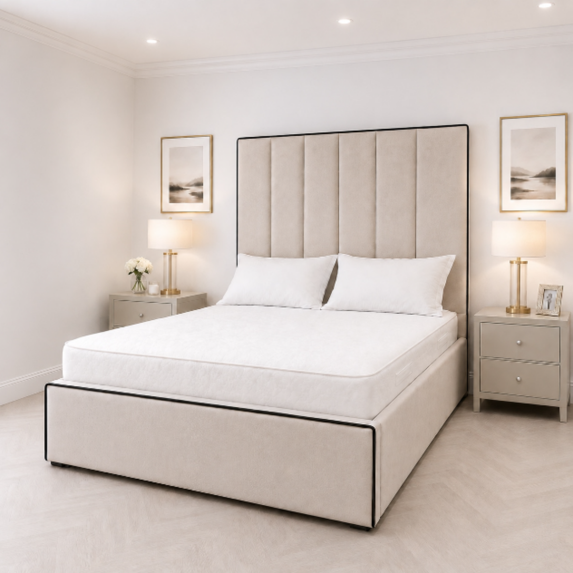 Contrasting Border Frame Tall Headboard