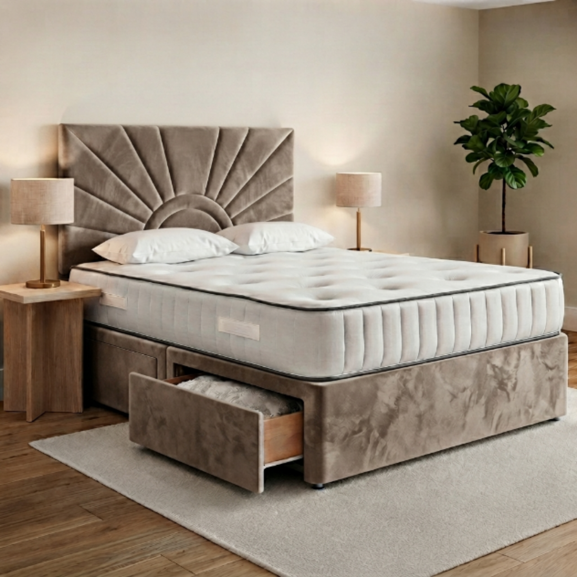 Sunburst Panel Divan Bed