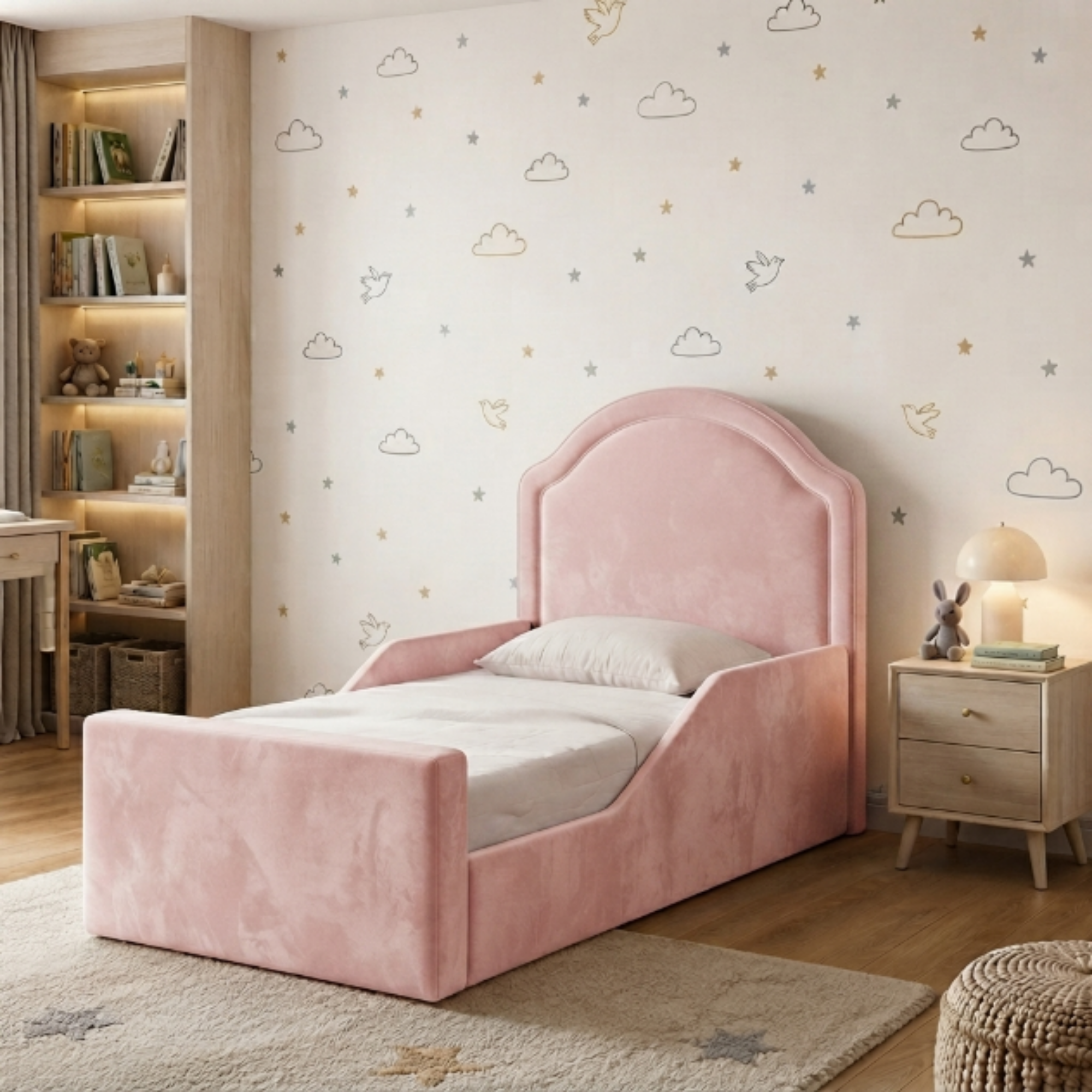 Arched Crown Ottoman Kids Bed