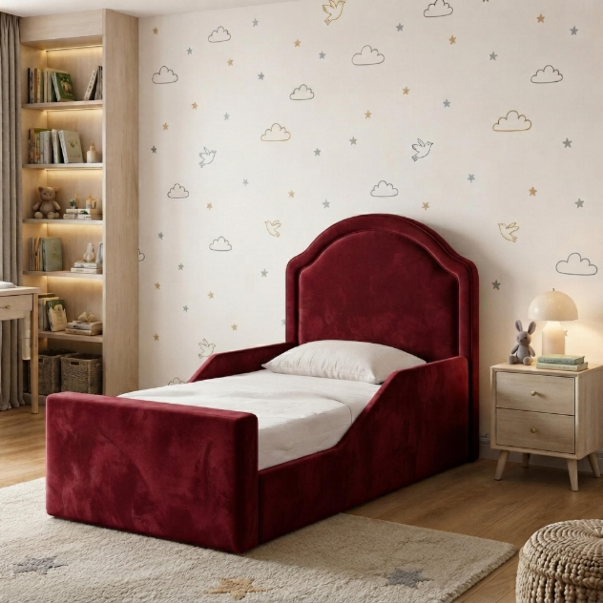 Arched Crown Ottoman Kids Bed