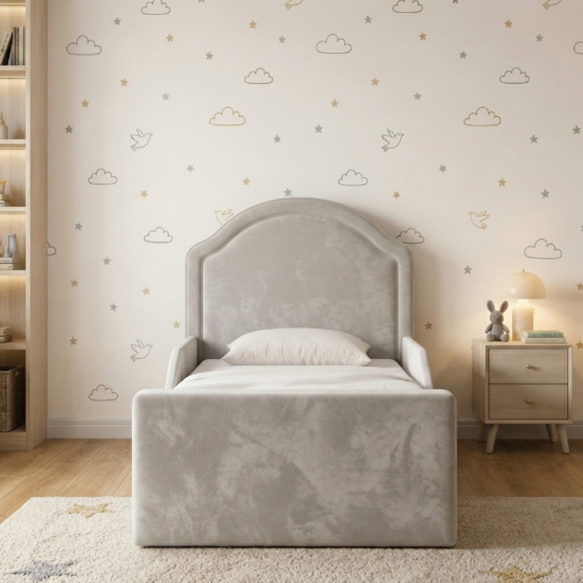 Arched Crown Ottoman Kids Bed