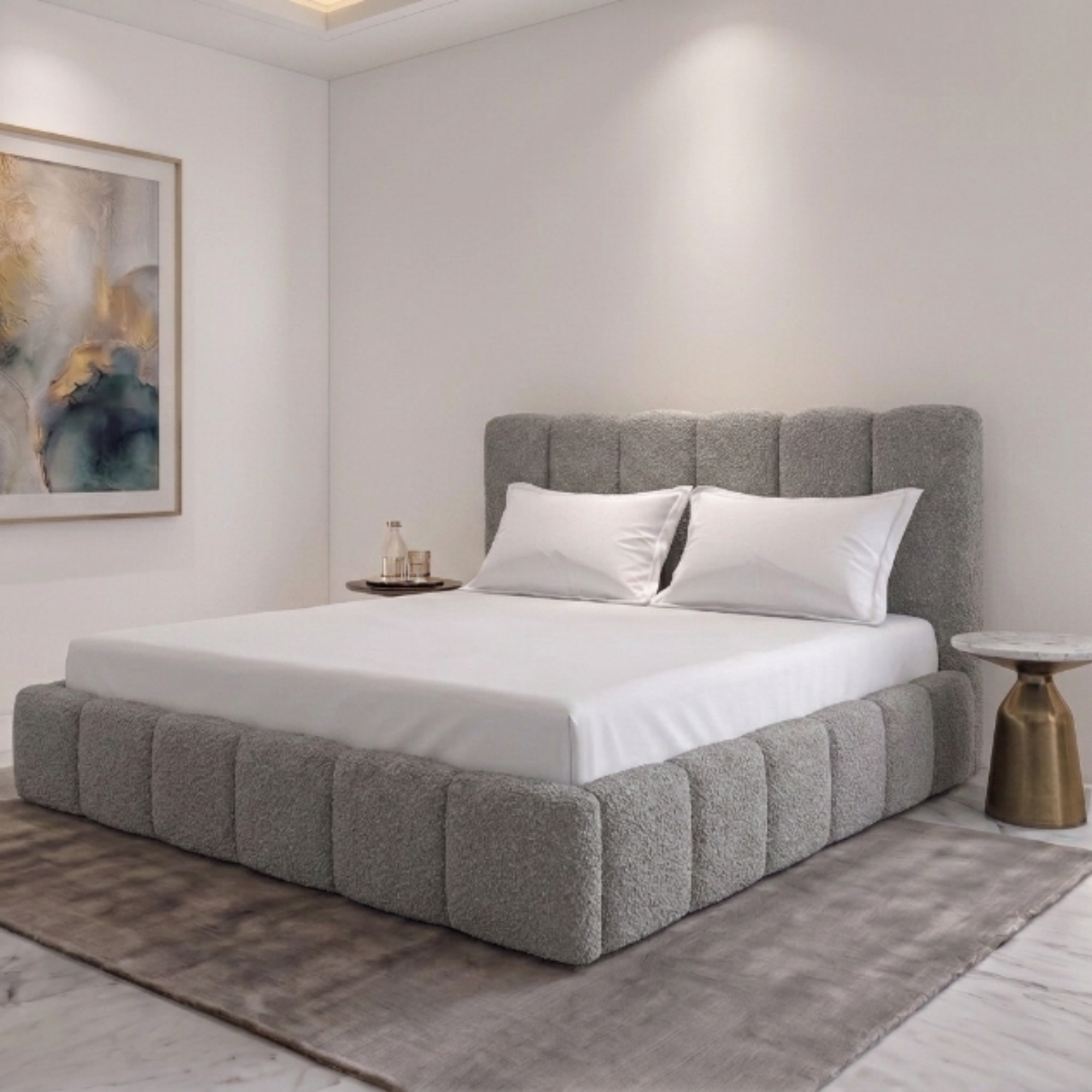 Panelled Teddy Bouclé  Bed