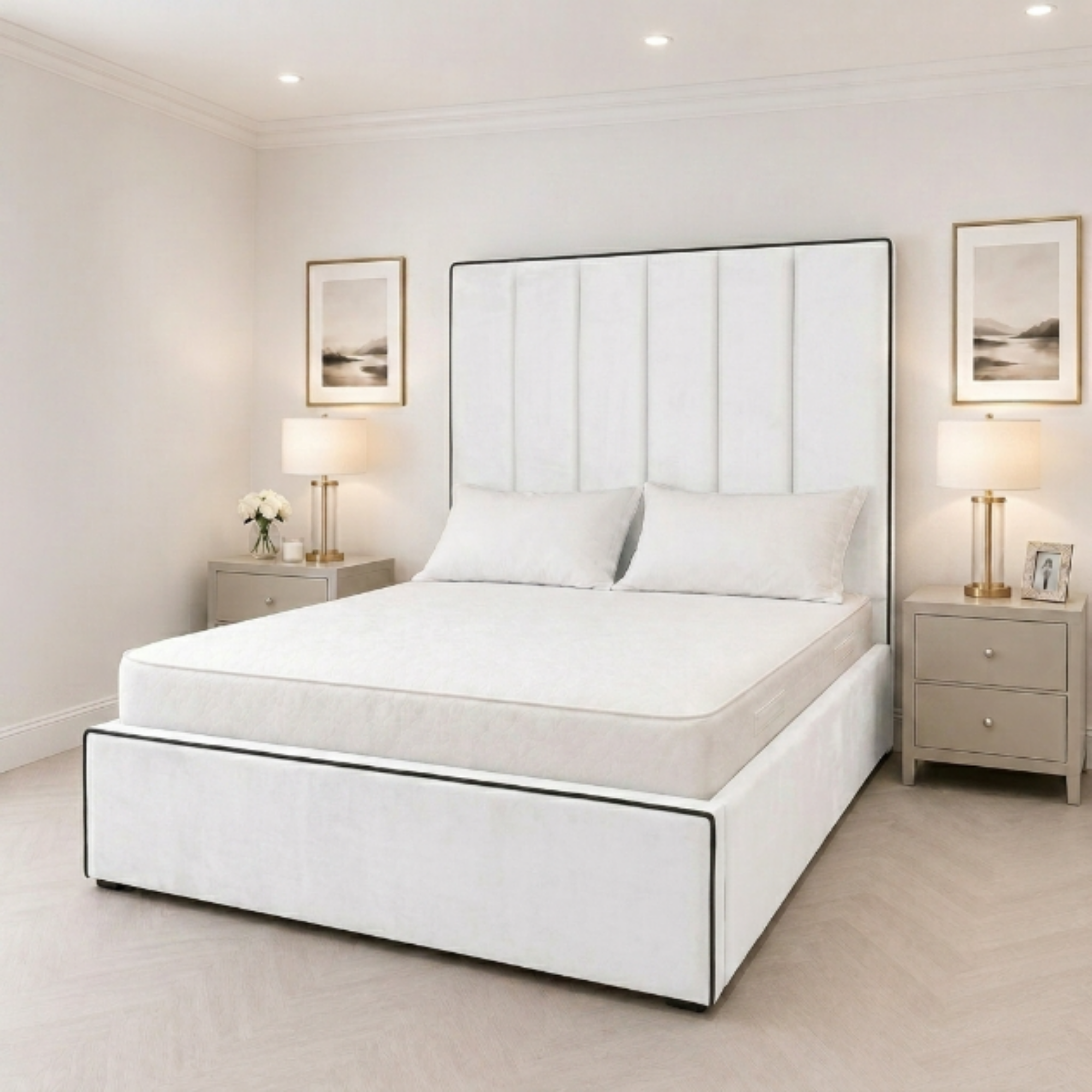 Contrasting Border Frame Tall Headboard