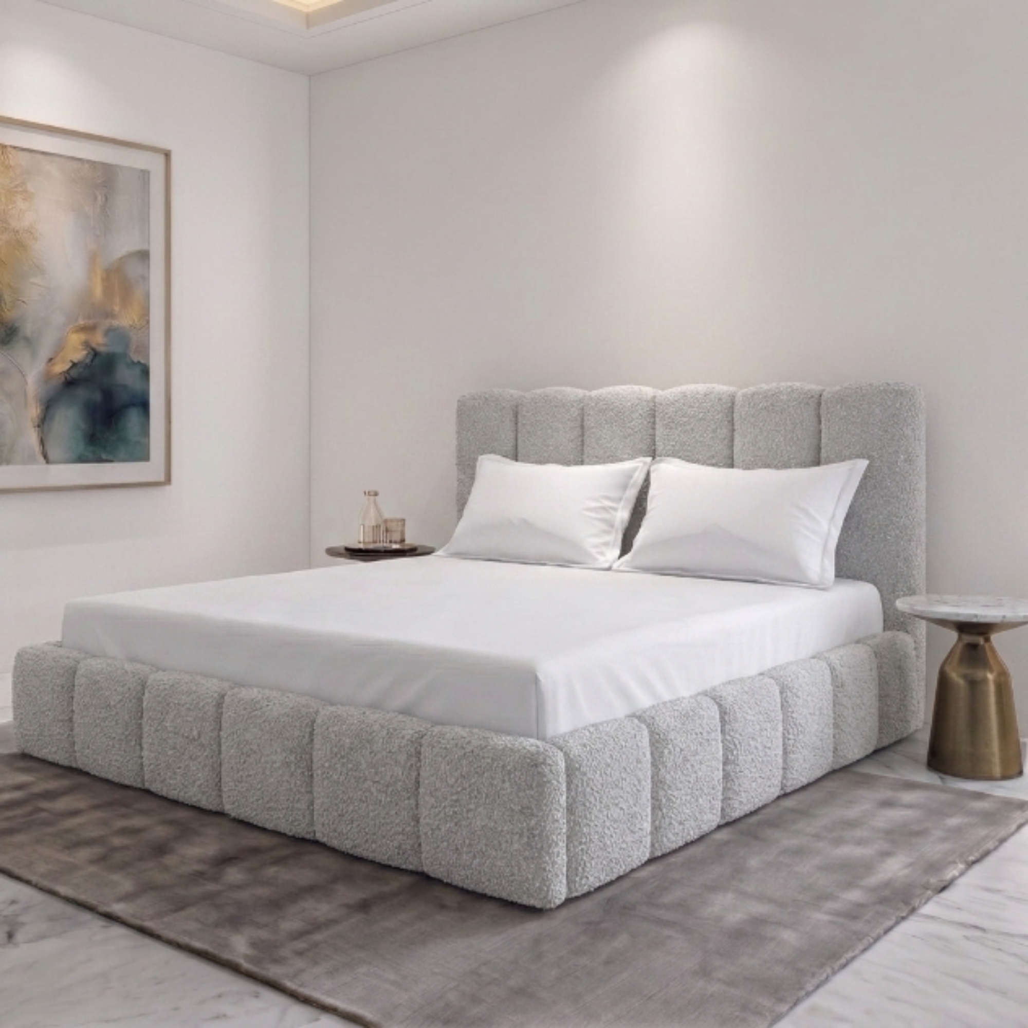 Panelled Teddy Bouclé  Bed