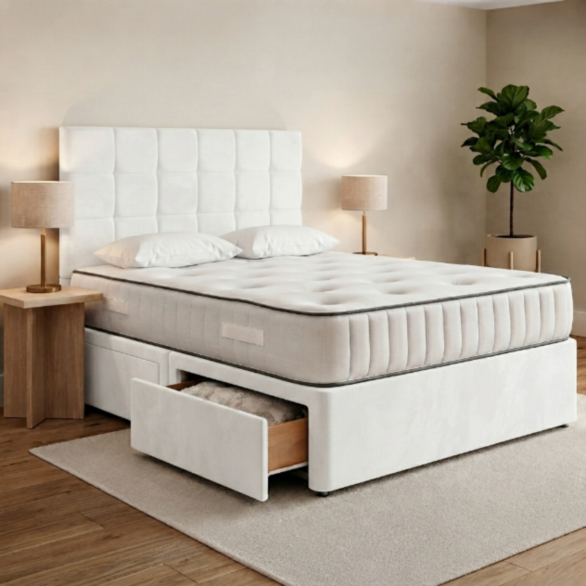 Square Panel Divan Bed