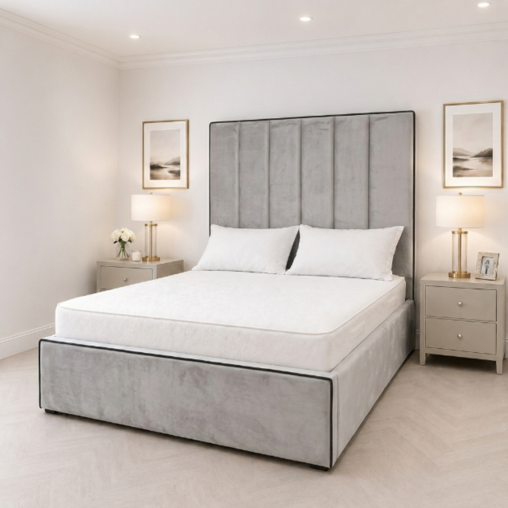 Contrasting Border Frame Tall Headboard