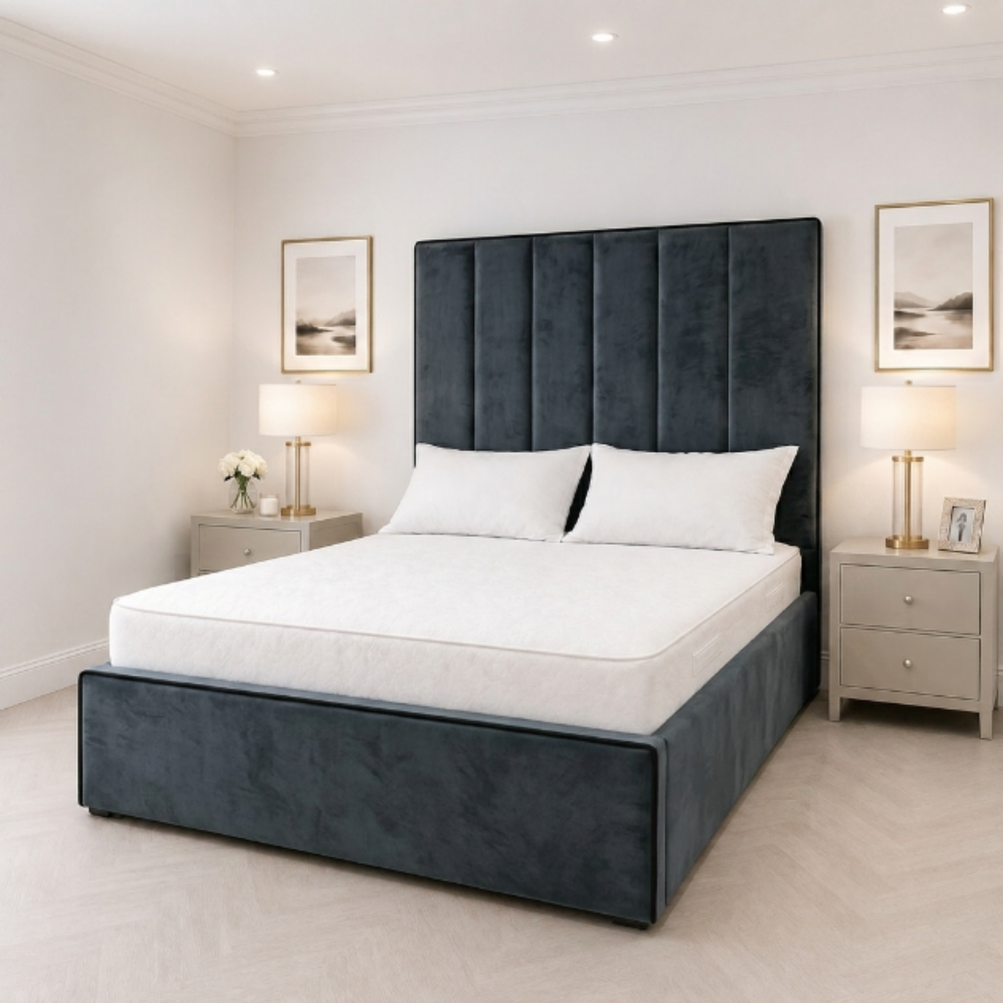 Contrasting Border Frame Tall Headboard
