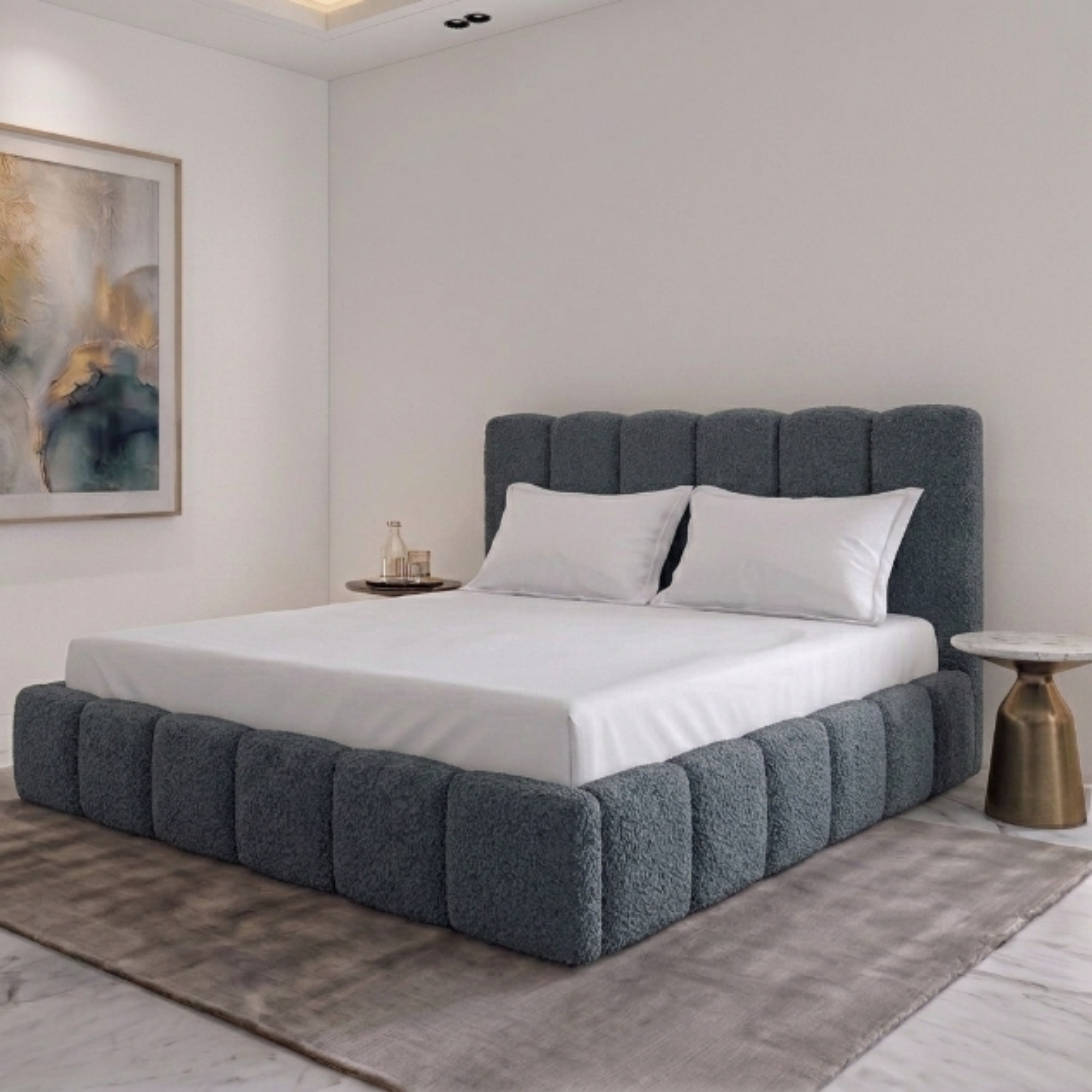 Panelled Teddy Bouclé  Bed