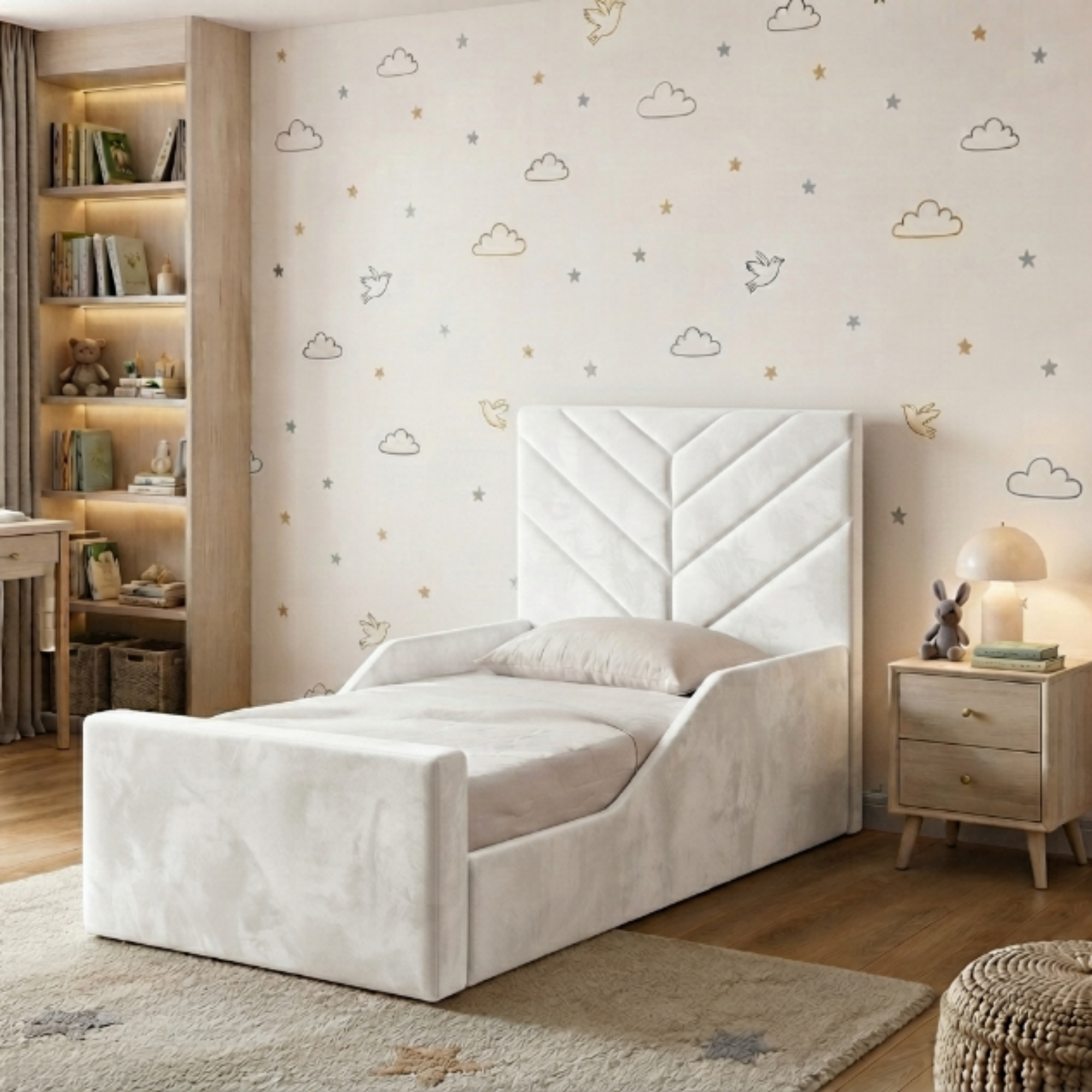 Chevron Panel Ottoman Kids Bed