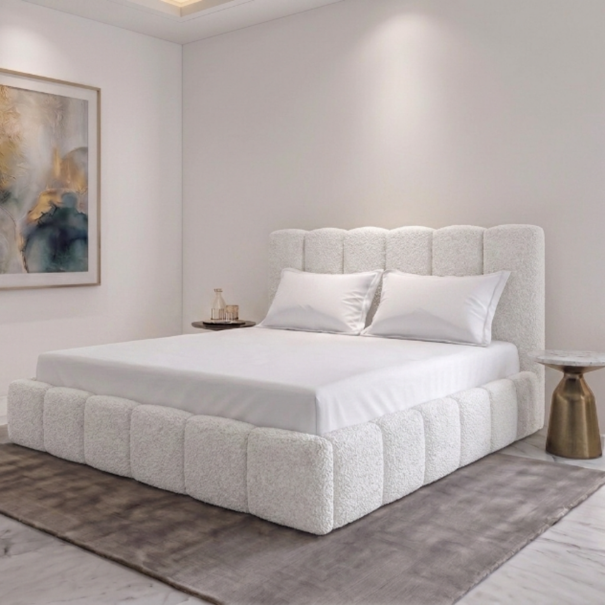 Panelled Teddy Bouclé  Bed