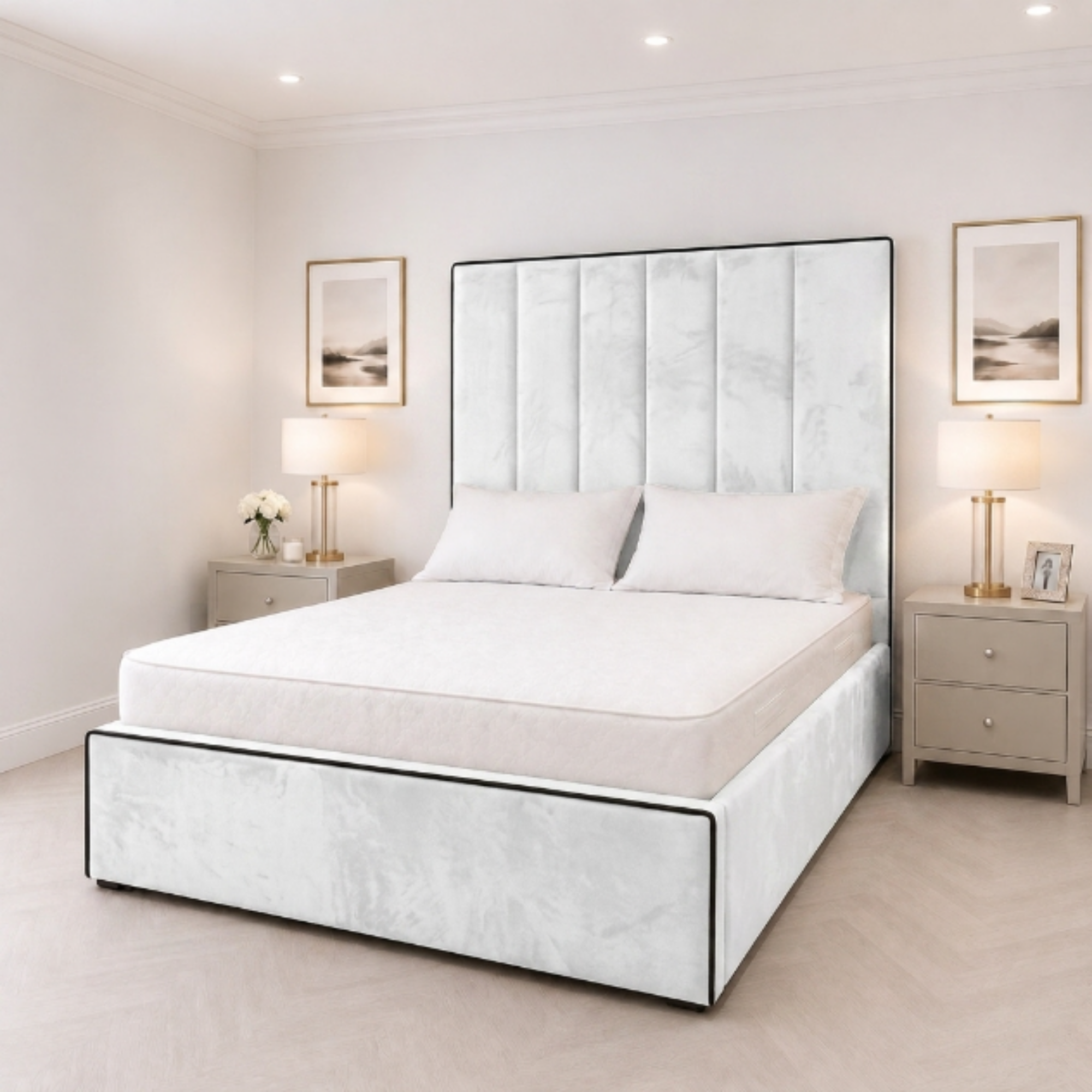 Contrasting Border Frame Tall Headboard