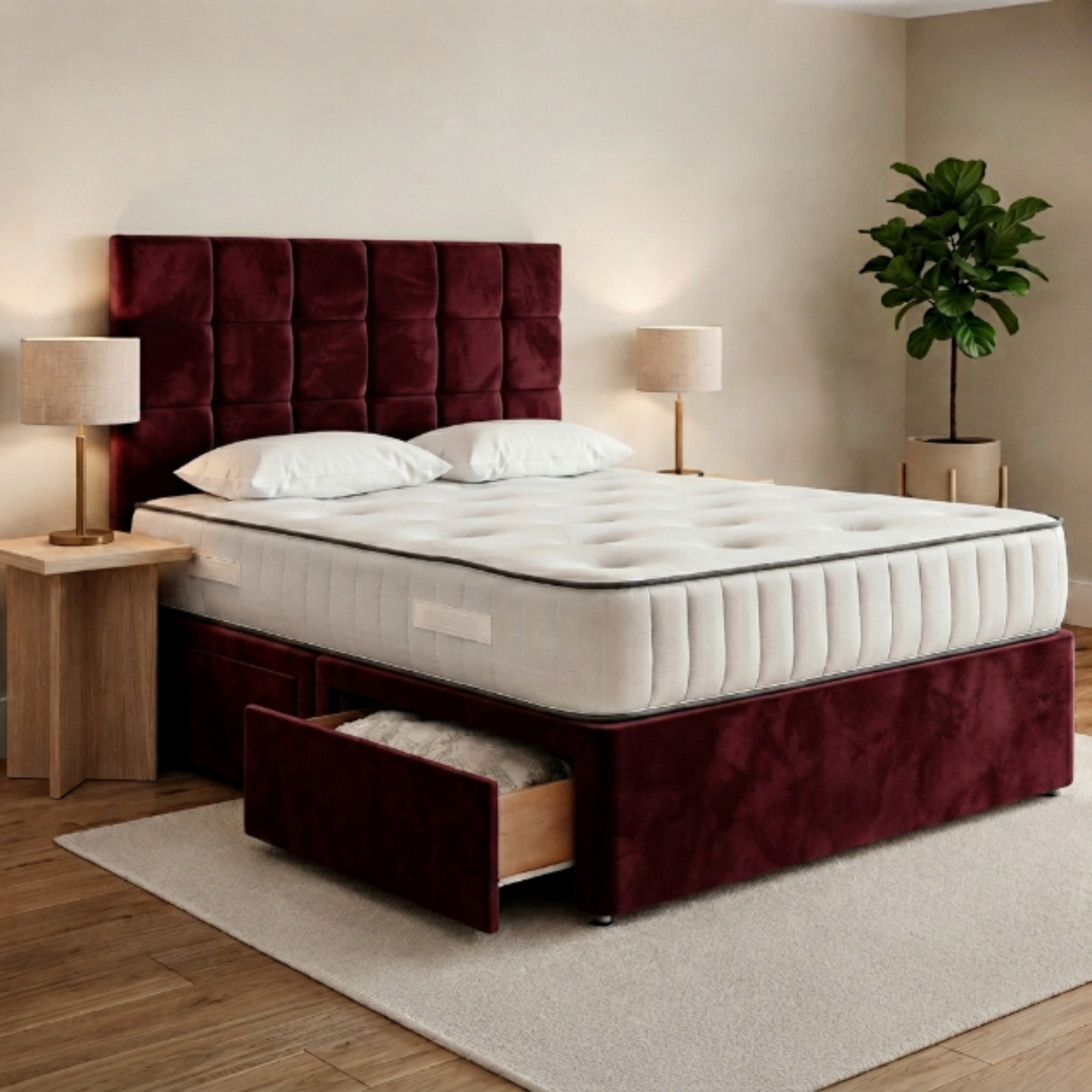 Square Panel Divan Bed