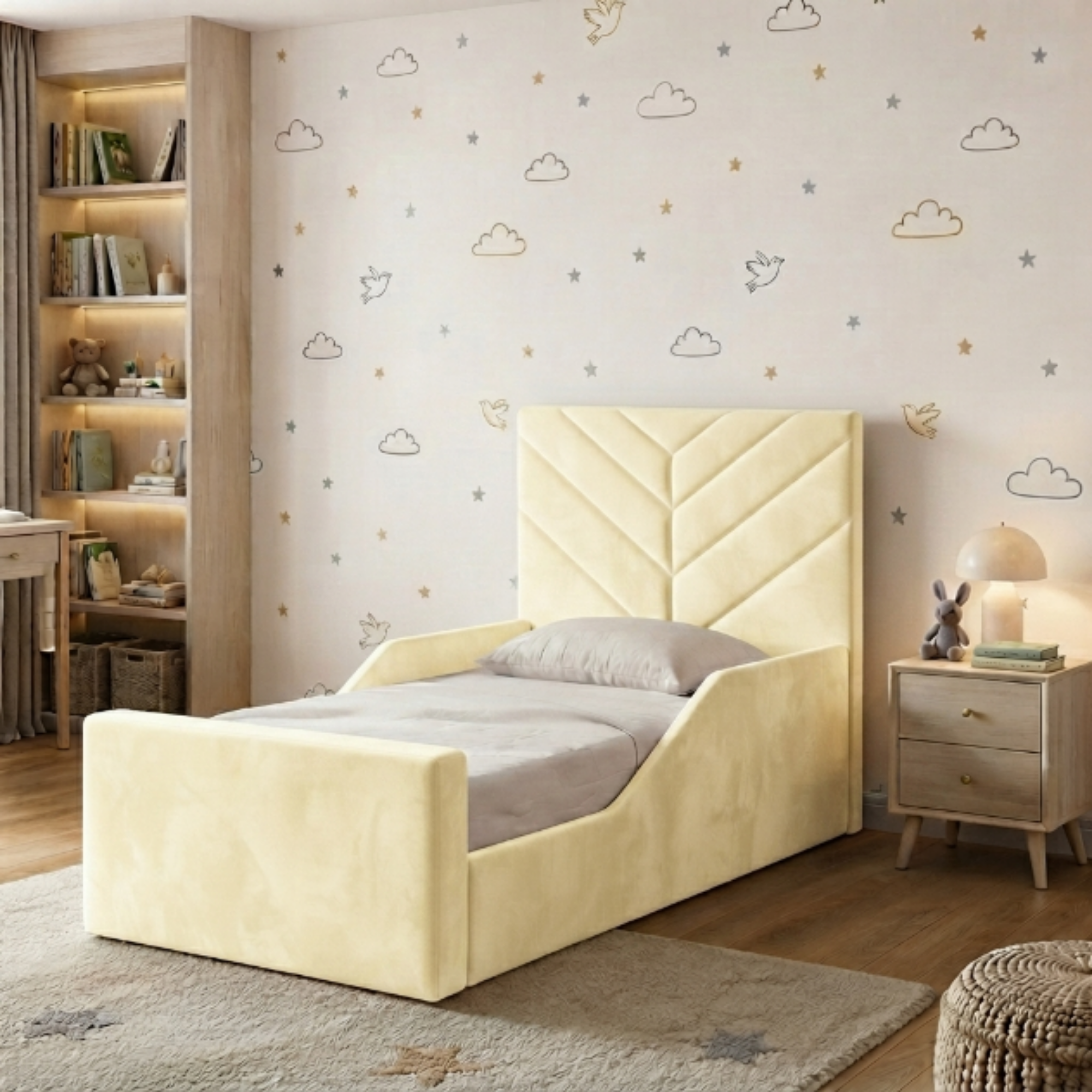 Chevron Panel Ottoman Kids Bed