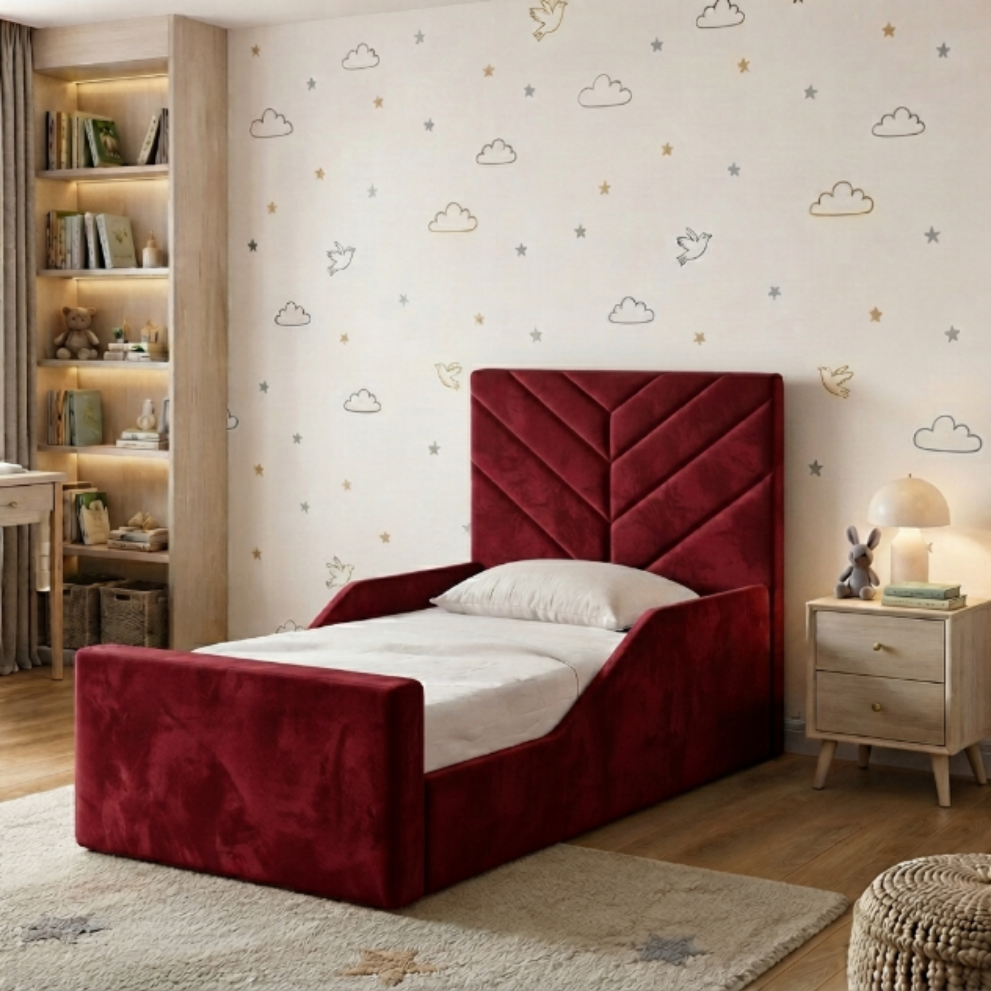 Chevron Panel Ottoman Kids Bed