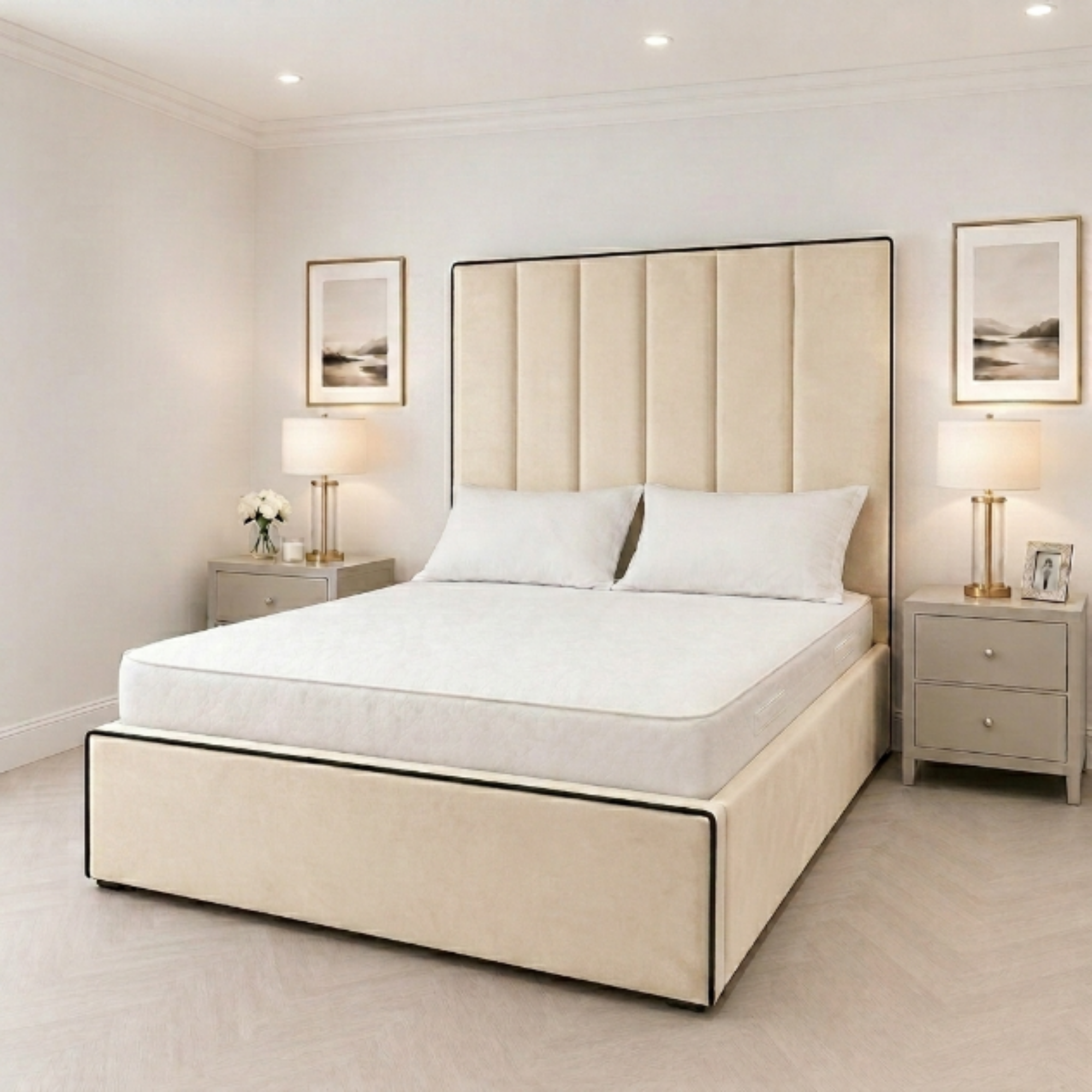 Contrasting Border Frame Tall Headboard