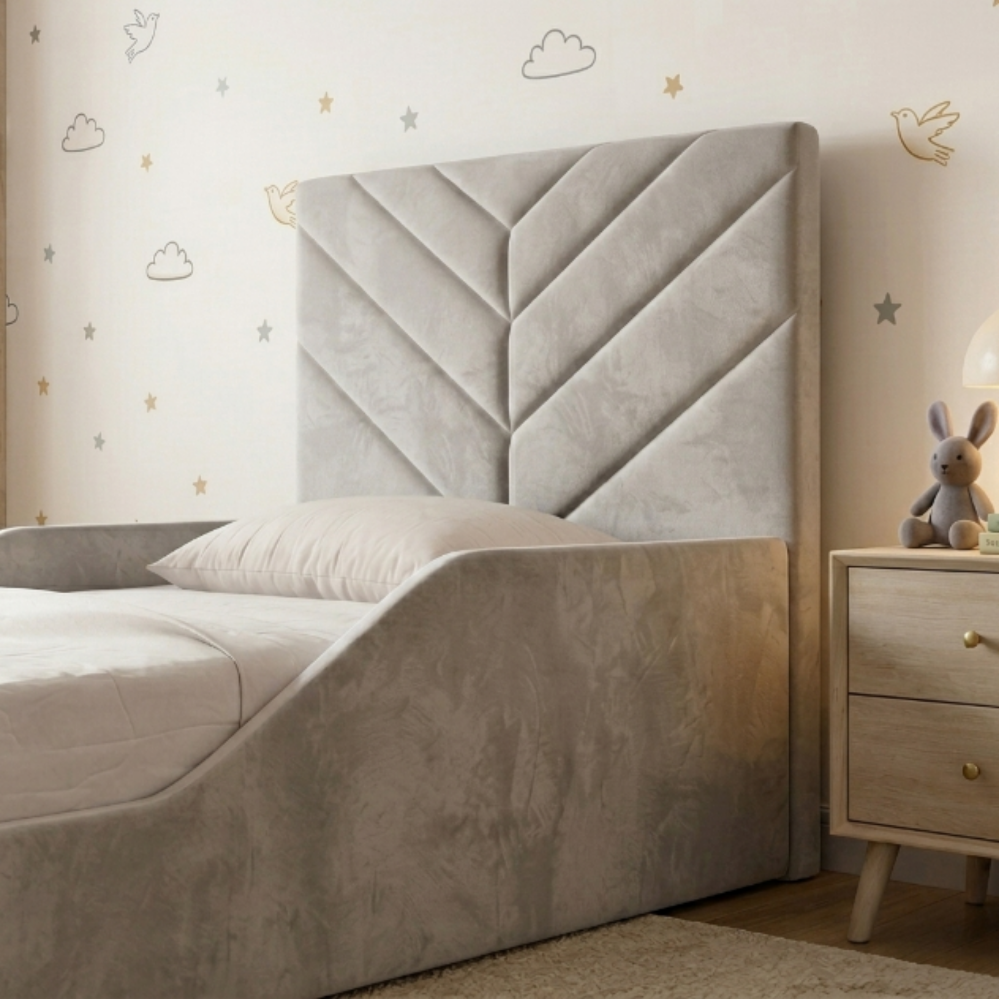 Chevron Panel Ottoman Kids Bed