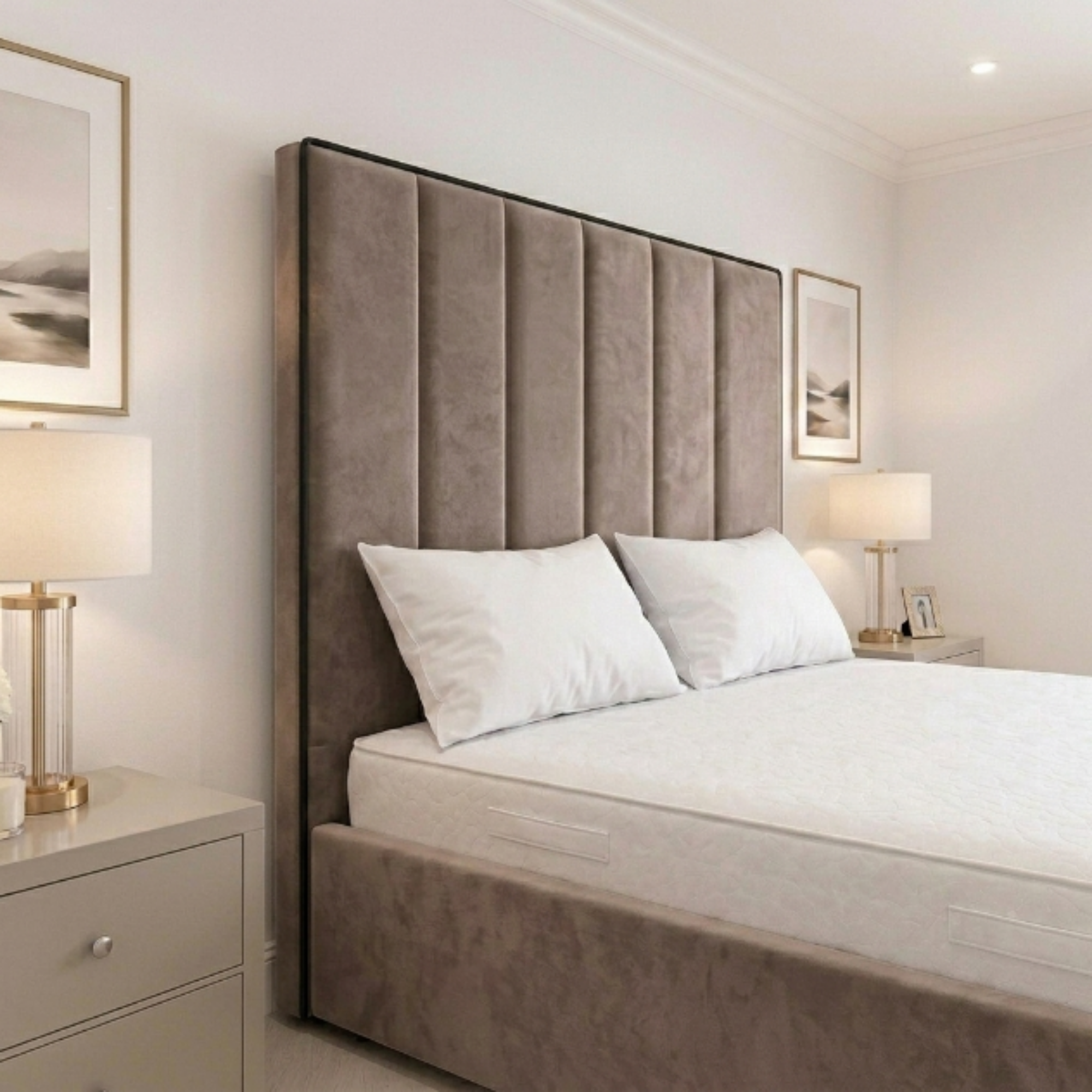 Contrasting Border Frame Tall Headboard