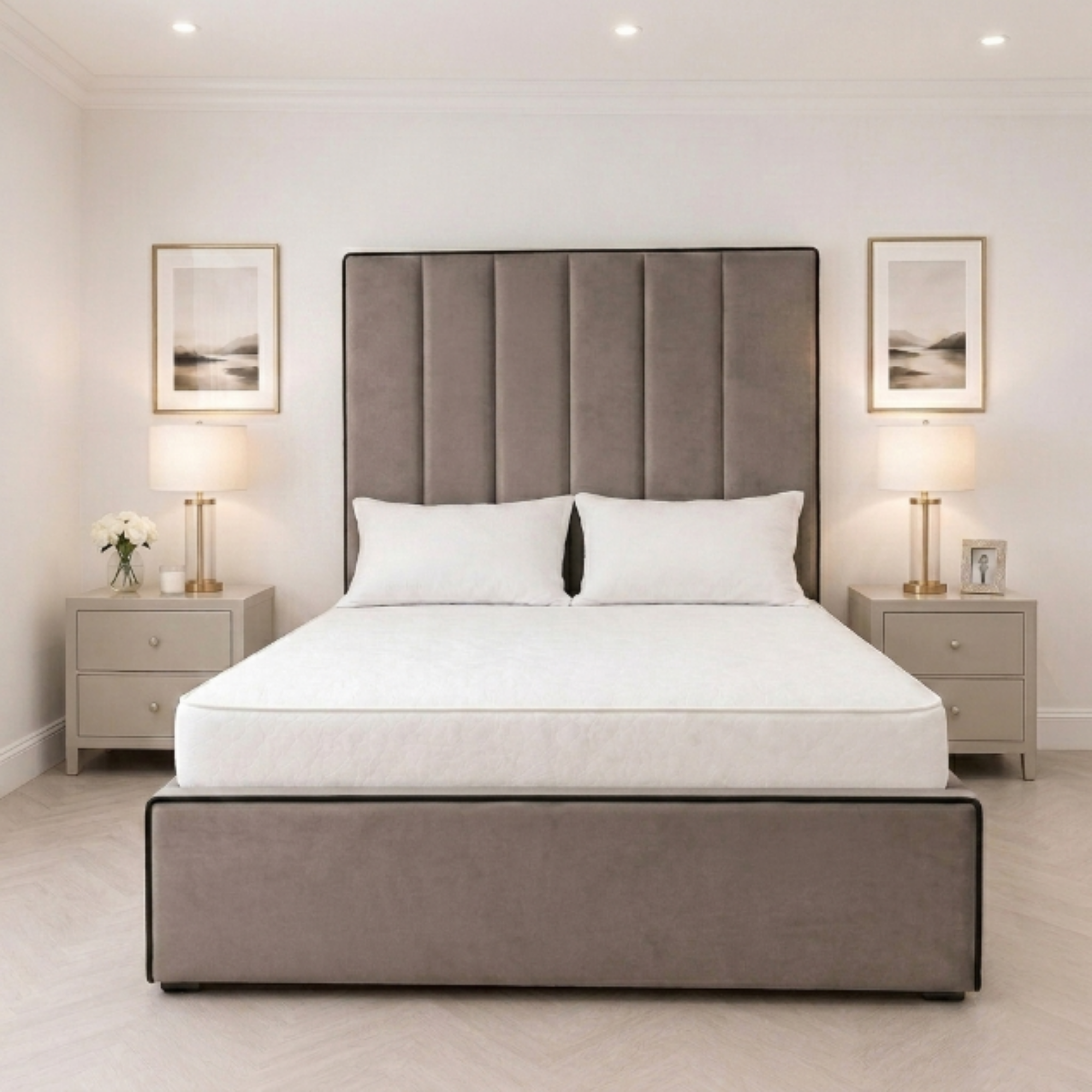 Contrasting Border Frame Tall Headboard