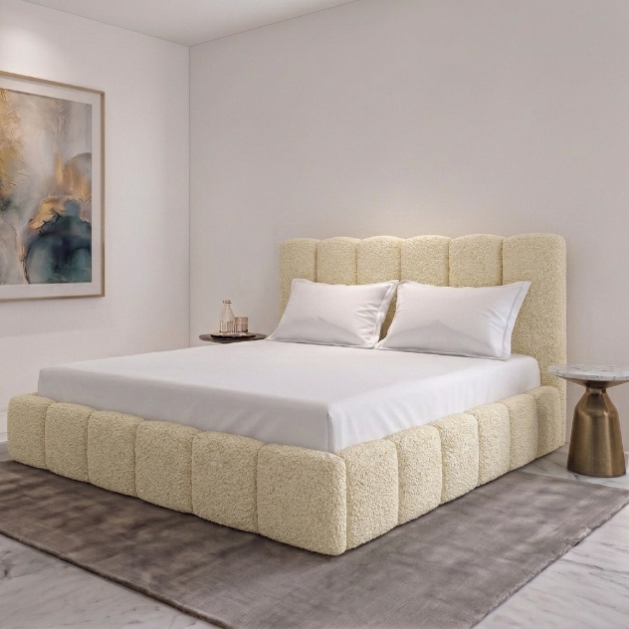 Panelled Teddy Bouclé  Bed