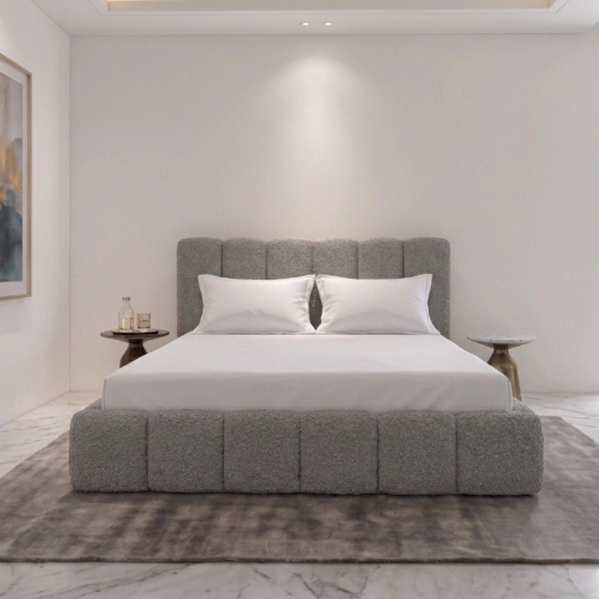 Panelled Teddy Bouclé  Bed