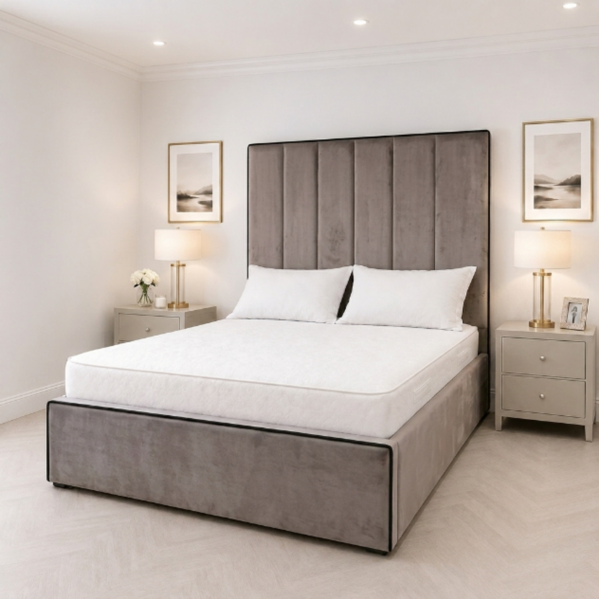 Contrasting Border Frame Tall Headboard