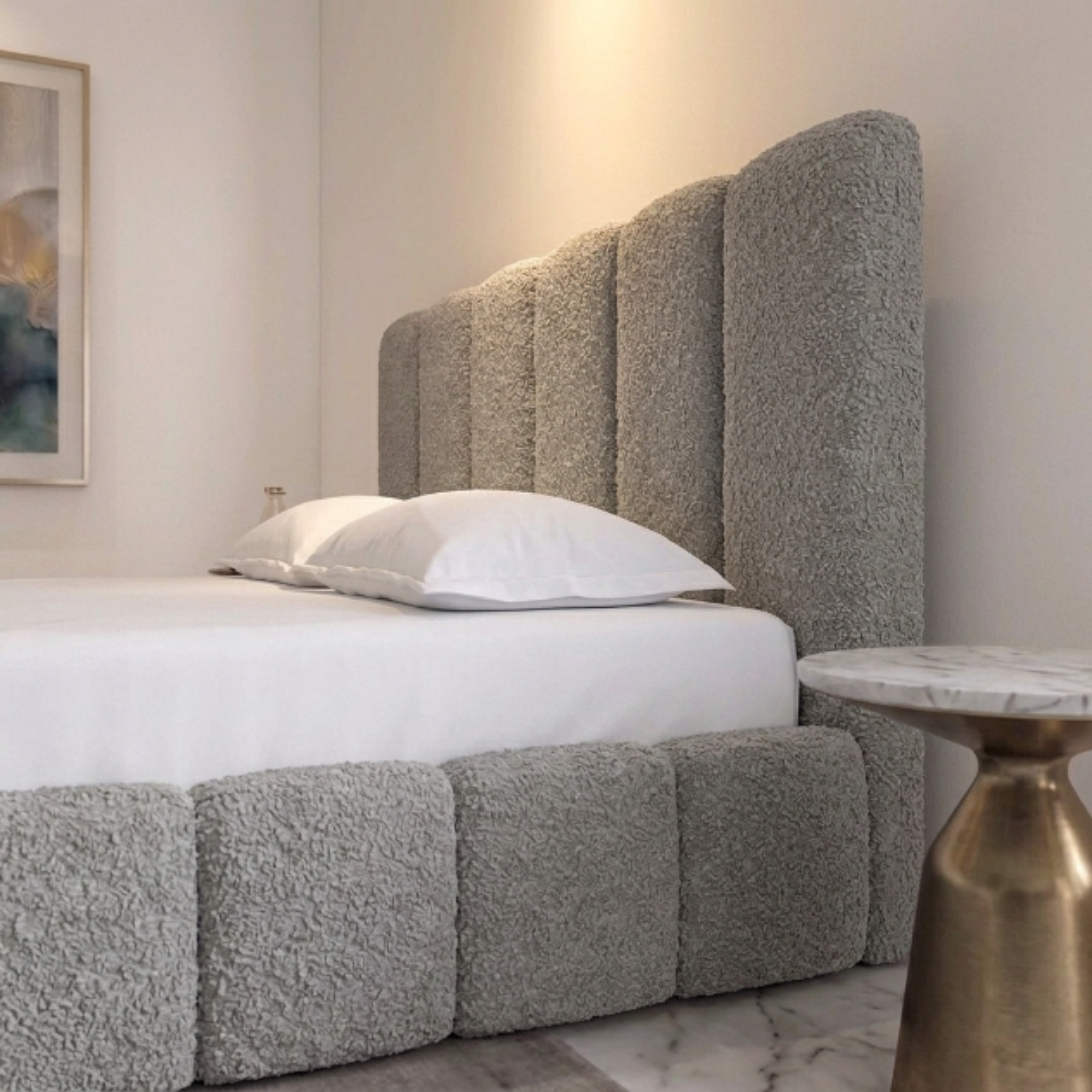 Panelled Teddy Bouclé  Bed