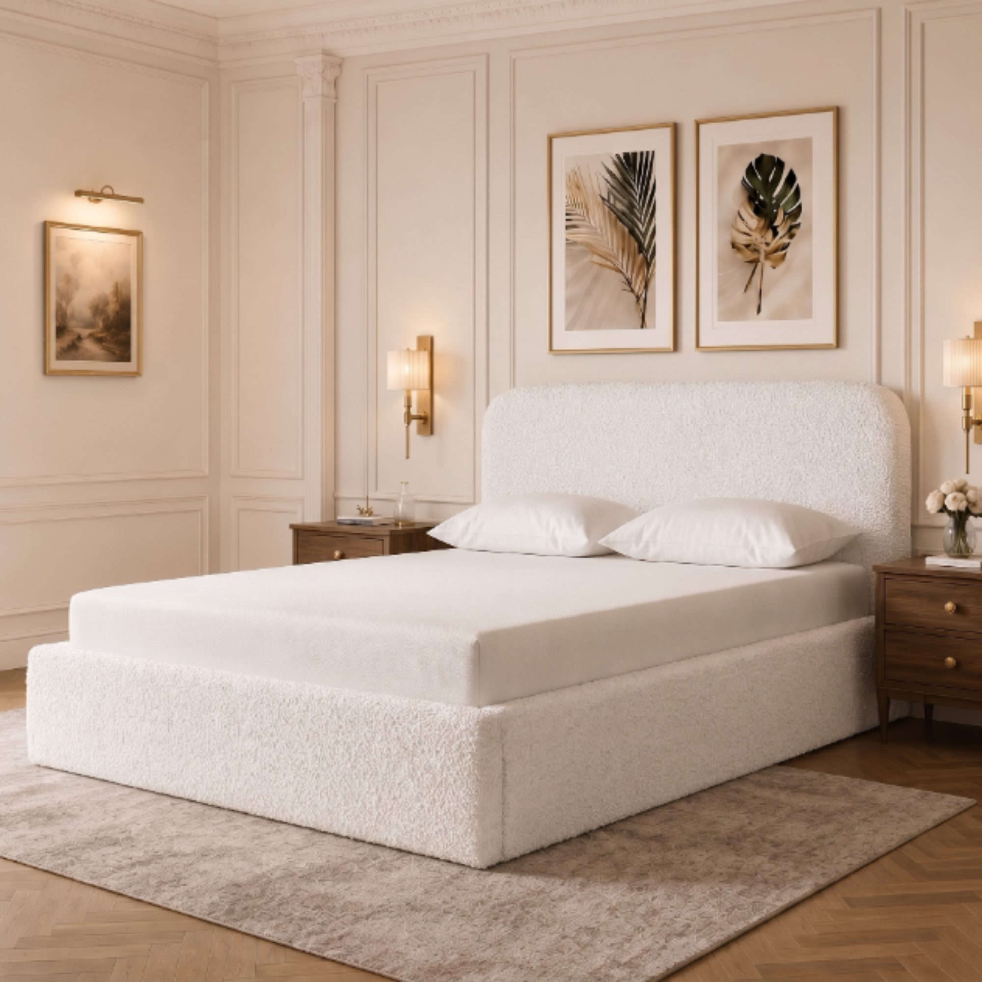 Rounded Teddy Bouclé Bed
