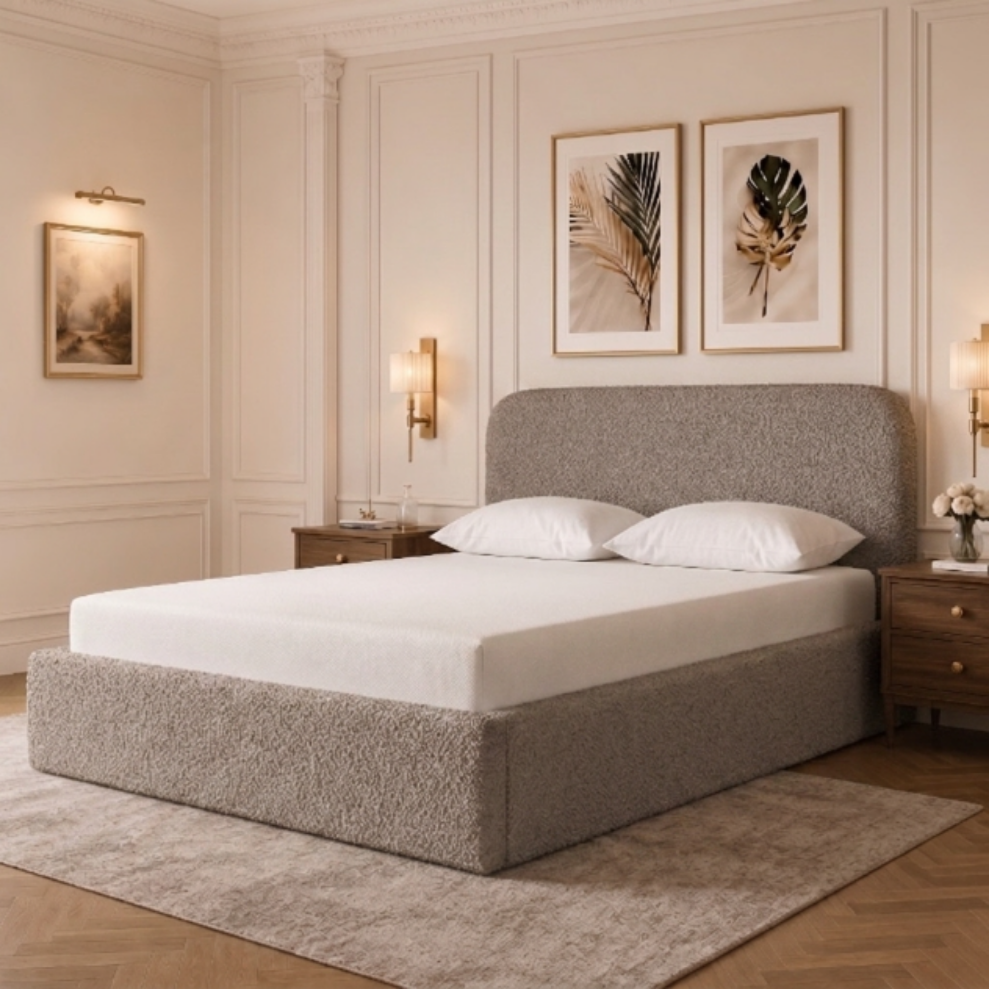 Rounded Teddy Bouclé Bed