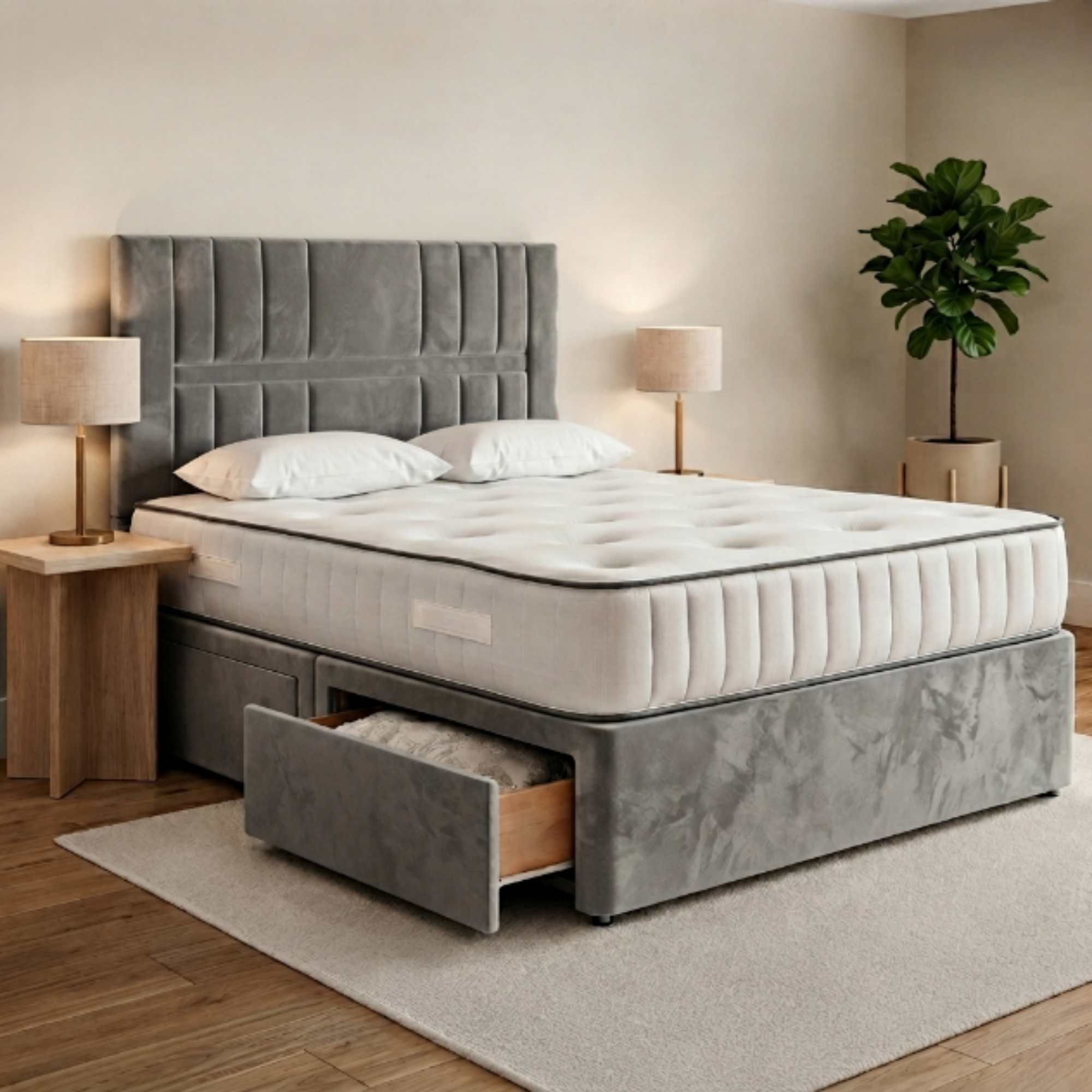 Geometric Panel Divan Bed