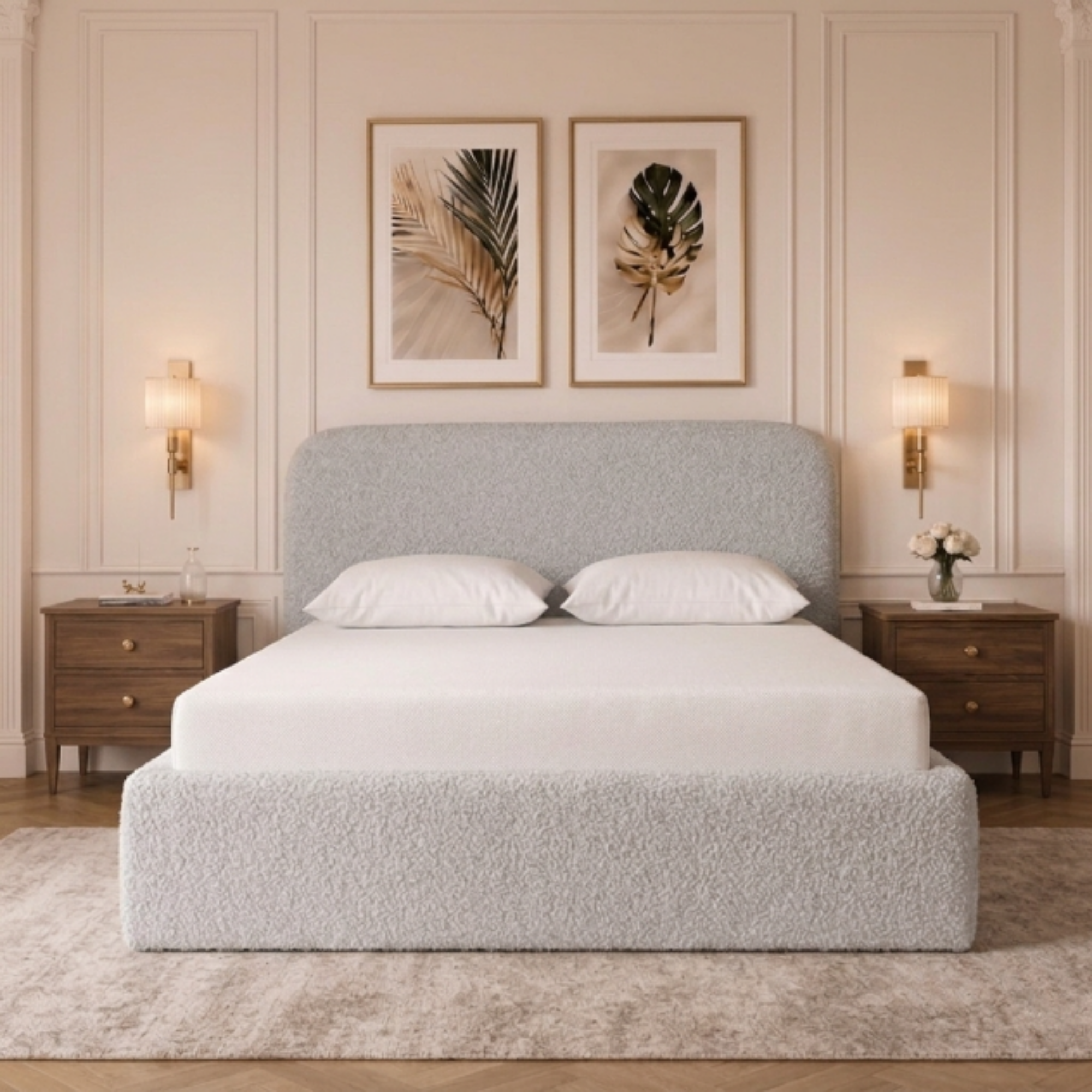 Rounded Teddy Bouclé Bed