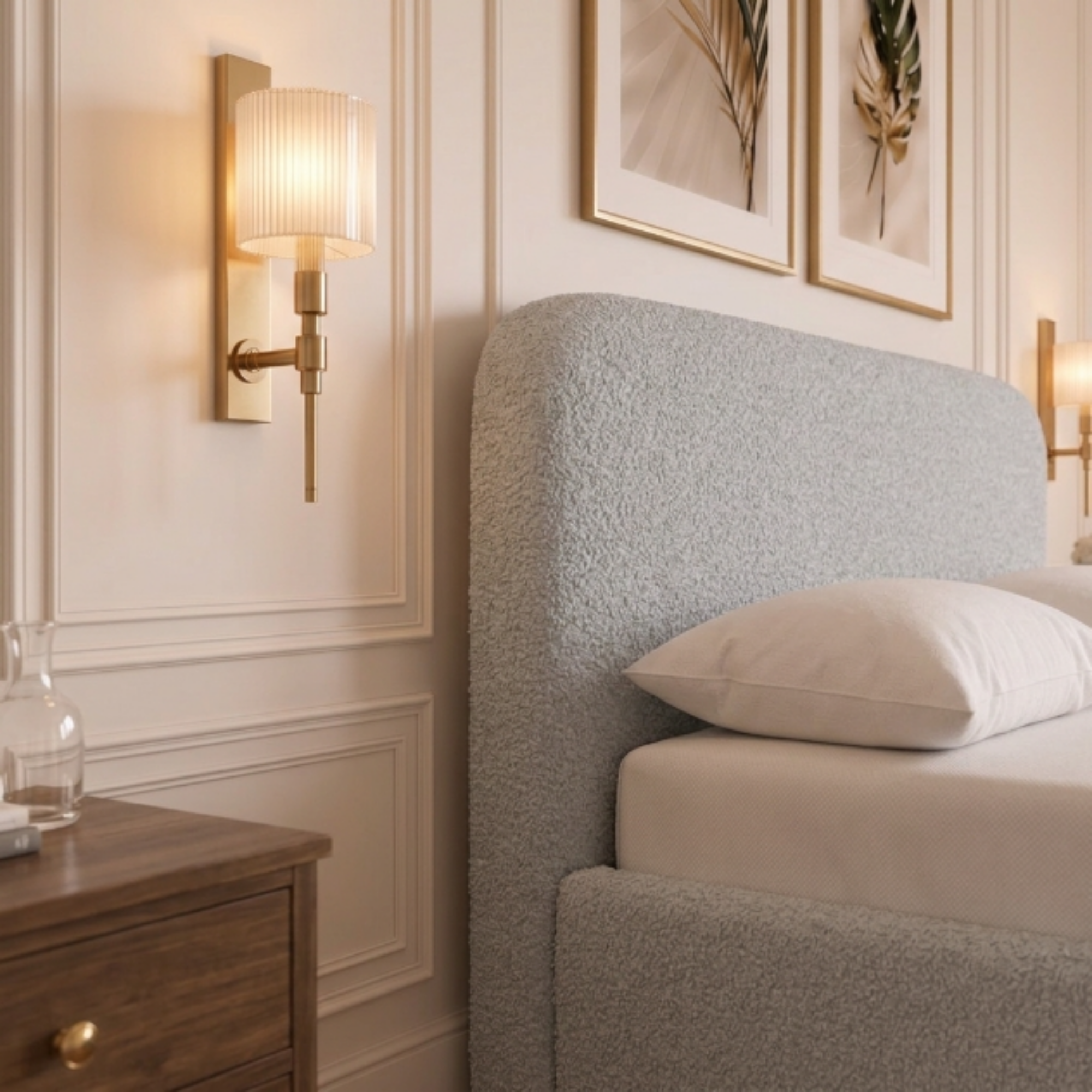 Rounded Teddy Bouclé Bed