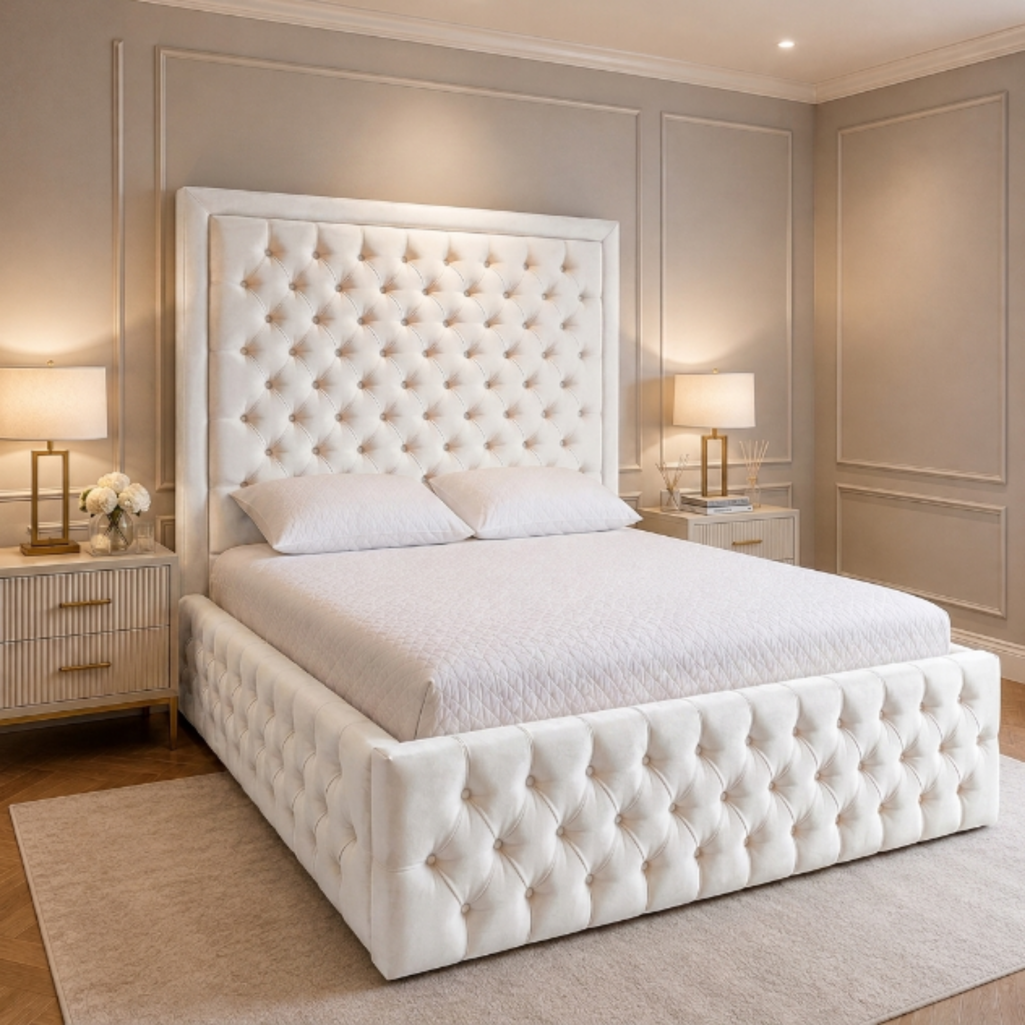 Chesterfield Tall Headboard Bed