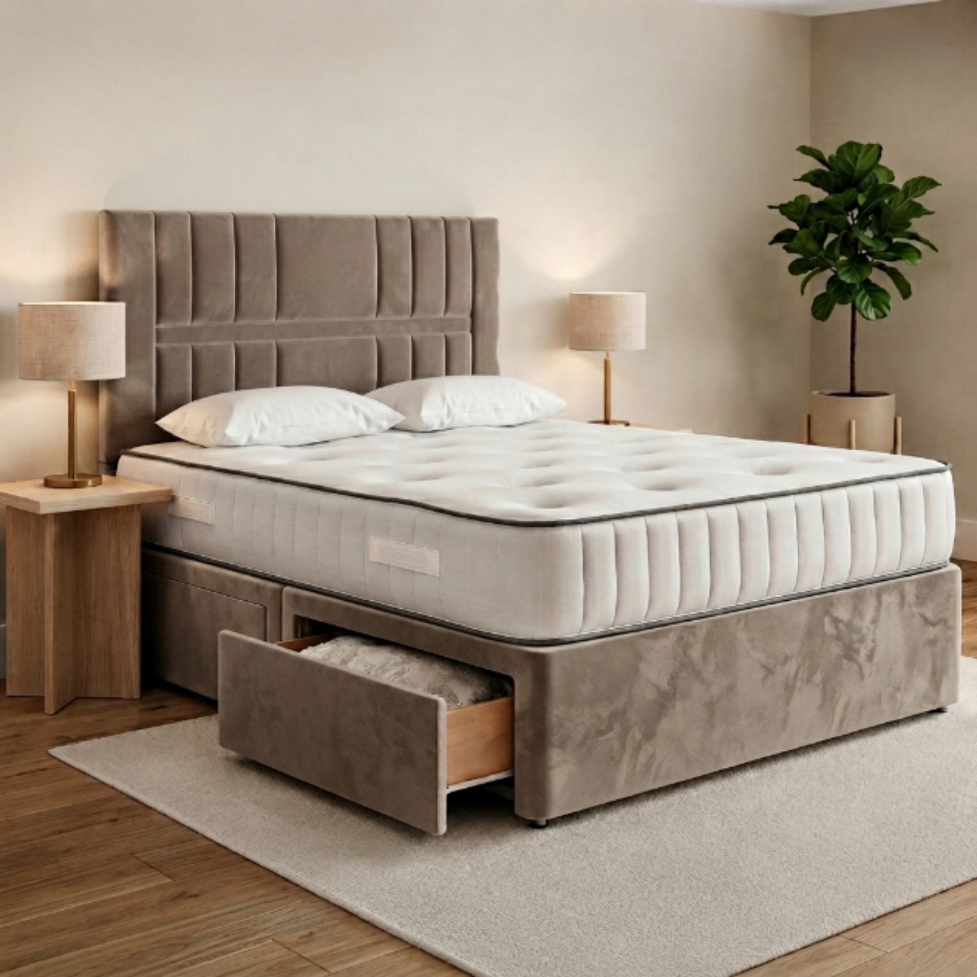 Geometric Panel Divan Bed