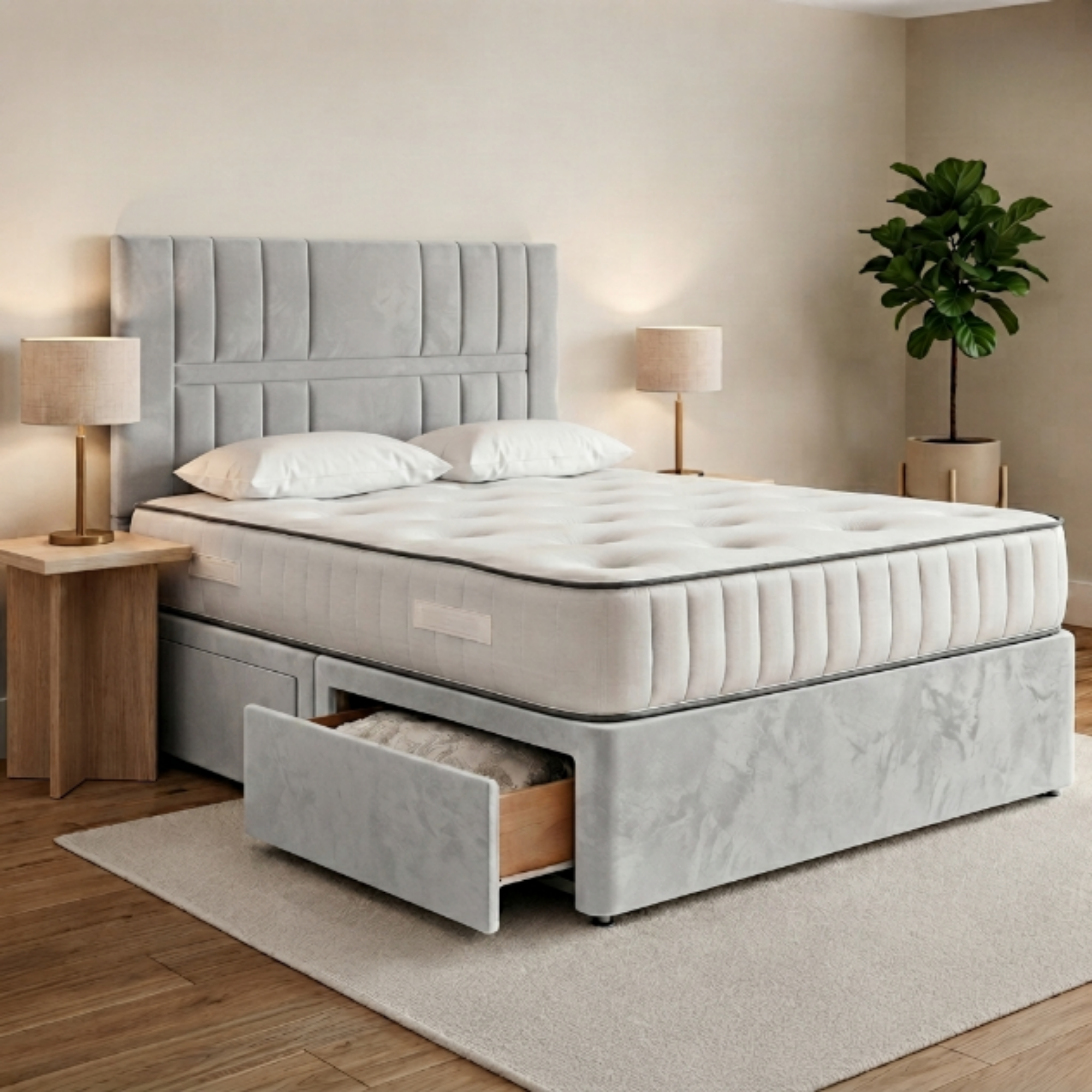Geometric Panel Divan Bed