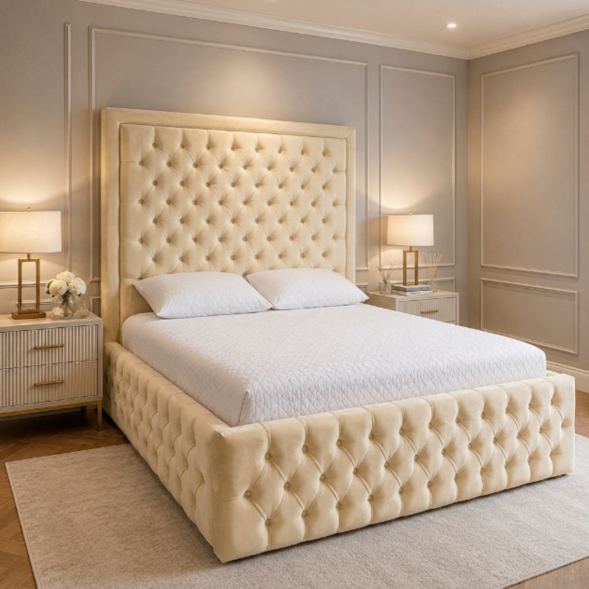 Chesterfield Tall Headboard Bed